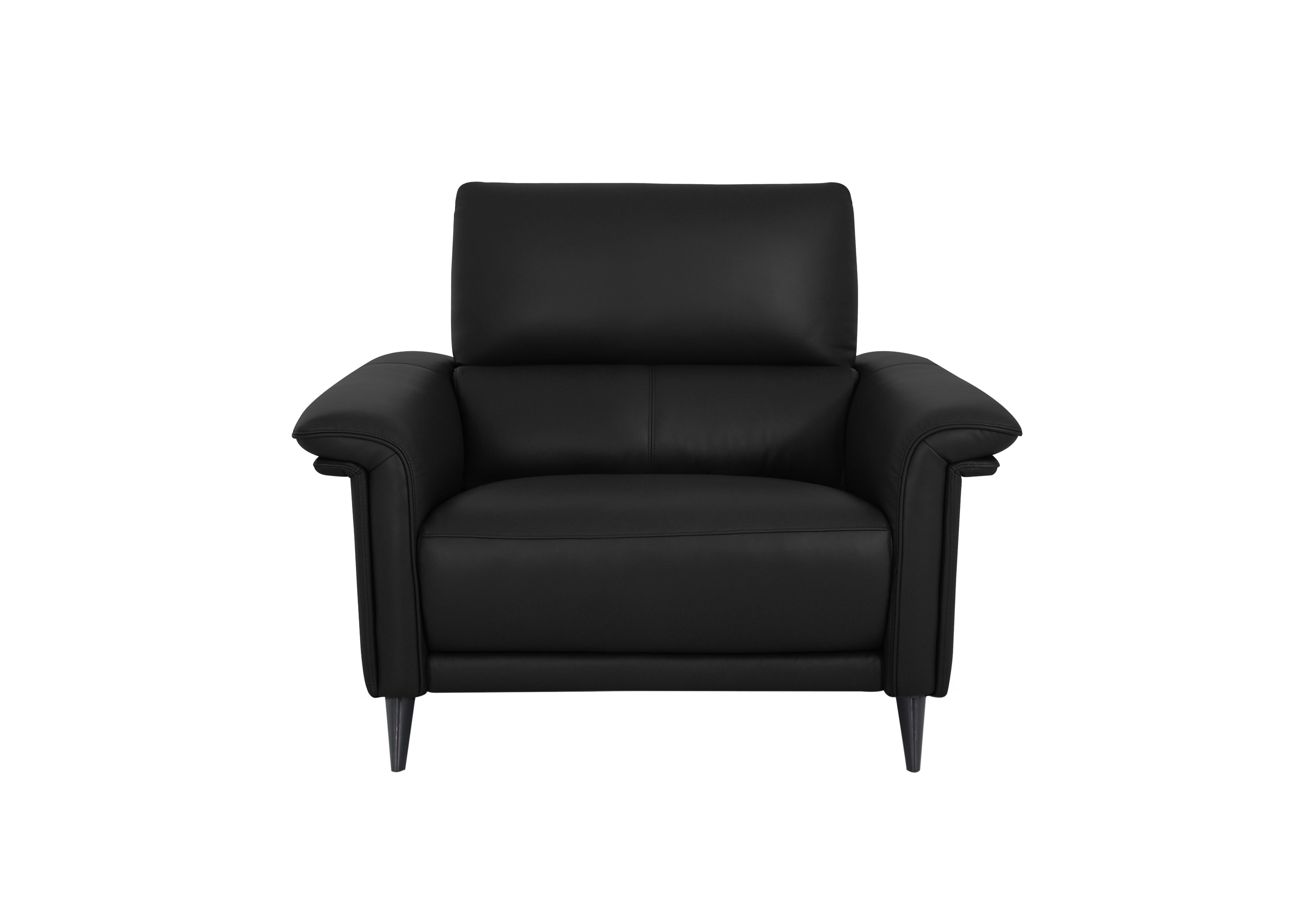 Huxley Leather Chair in Nn-514e Black on Furniture Village