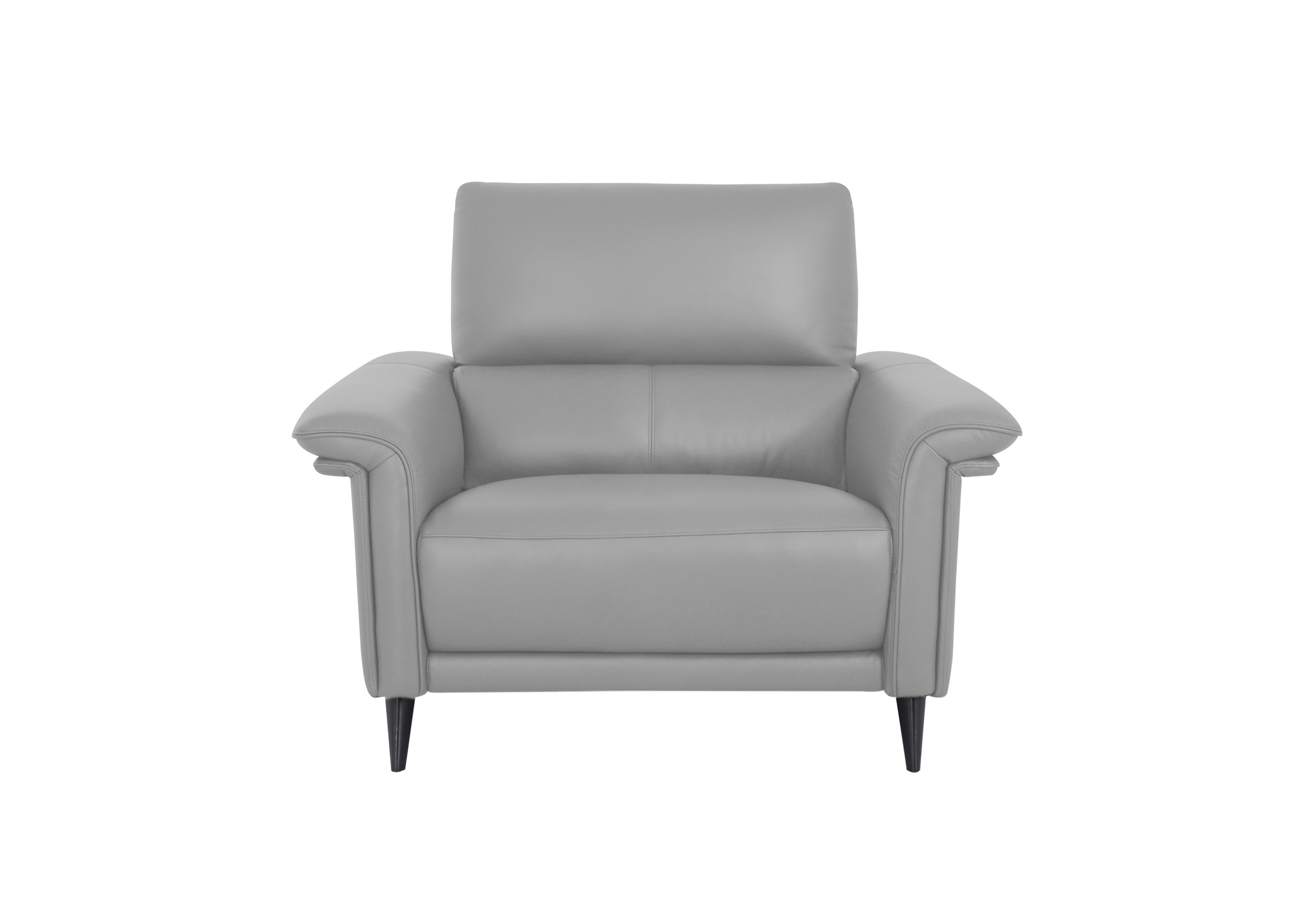 Huxley Leather Chair in Nn-516e Light Grey on Furniture Village
