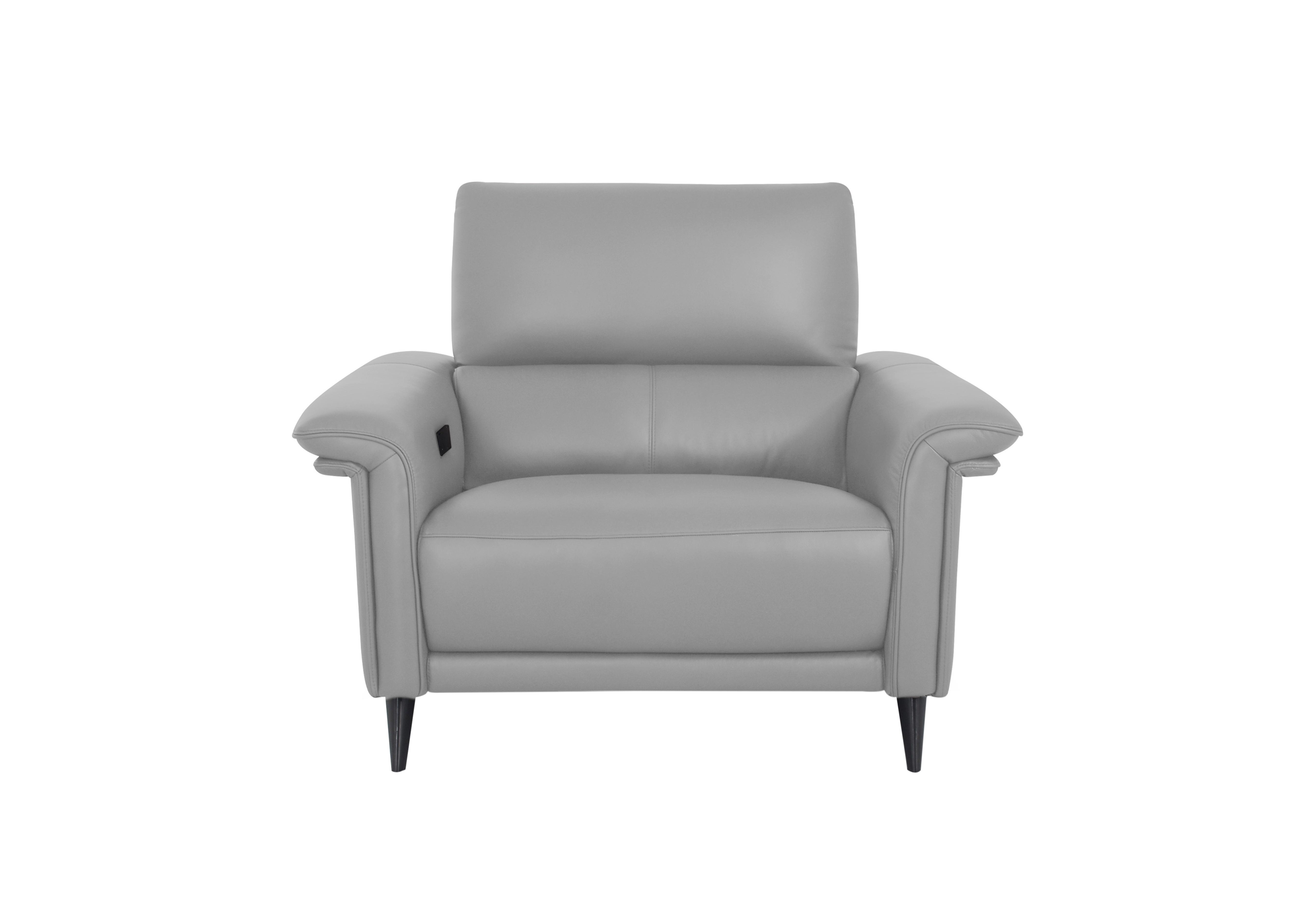 Huxley Leather Chair in Nn-516e Light Grey on Furniture Village
