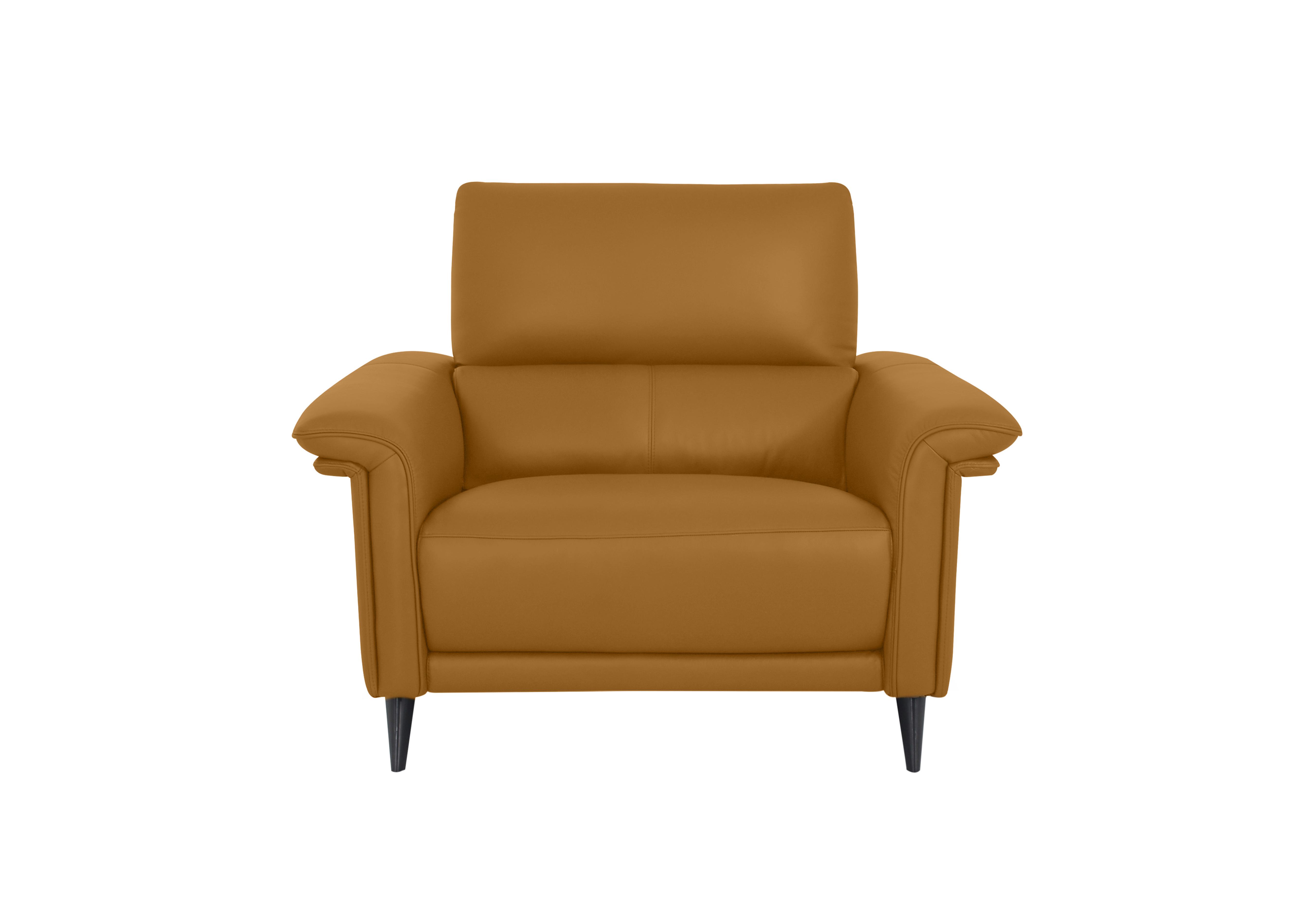 Huxley Leather Chair in Np-606e Honey Yellow on Furniture Village