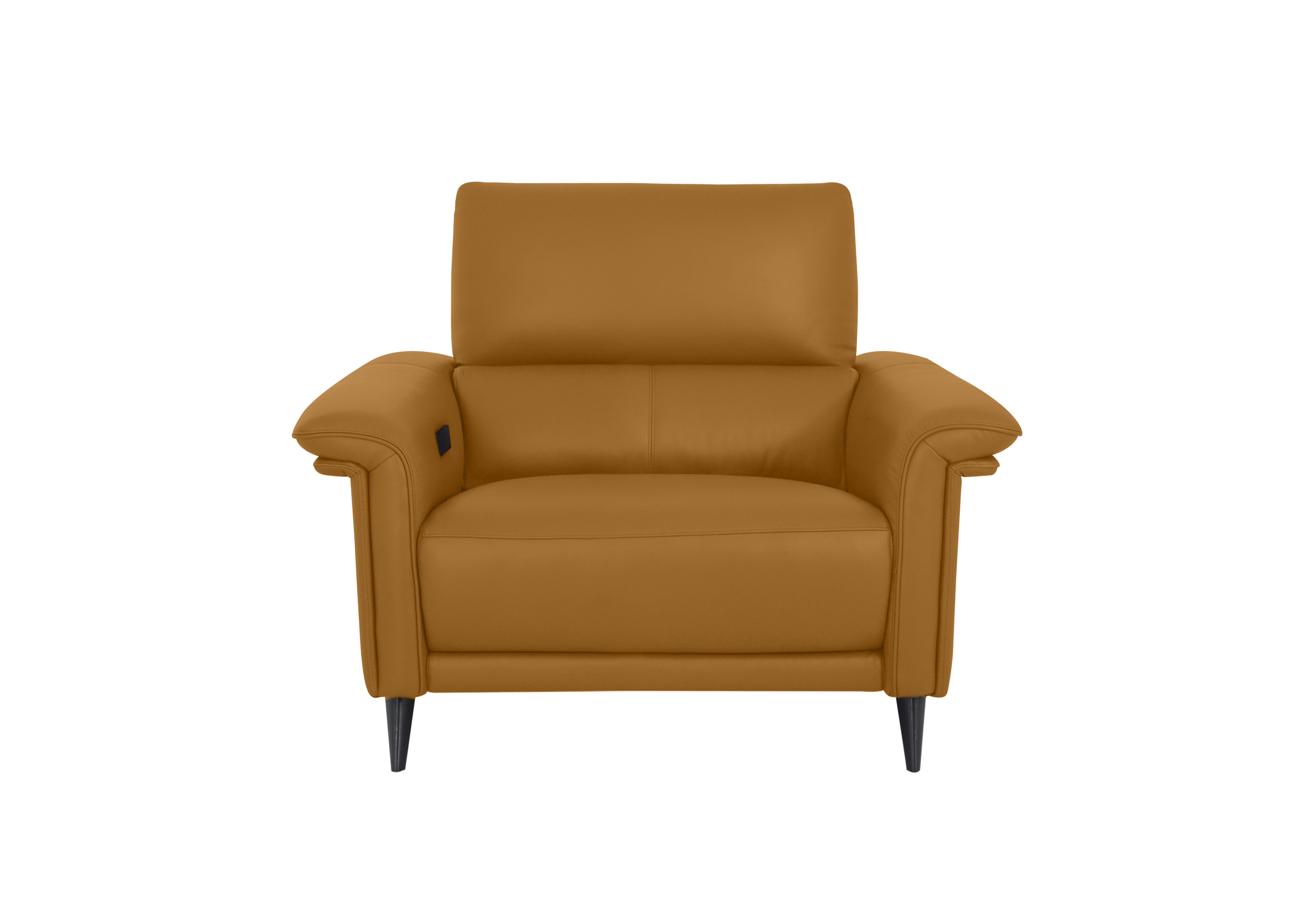 Huxley Leather Chair in Np-606e Honey Yellow on Furniture Village