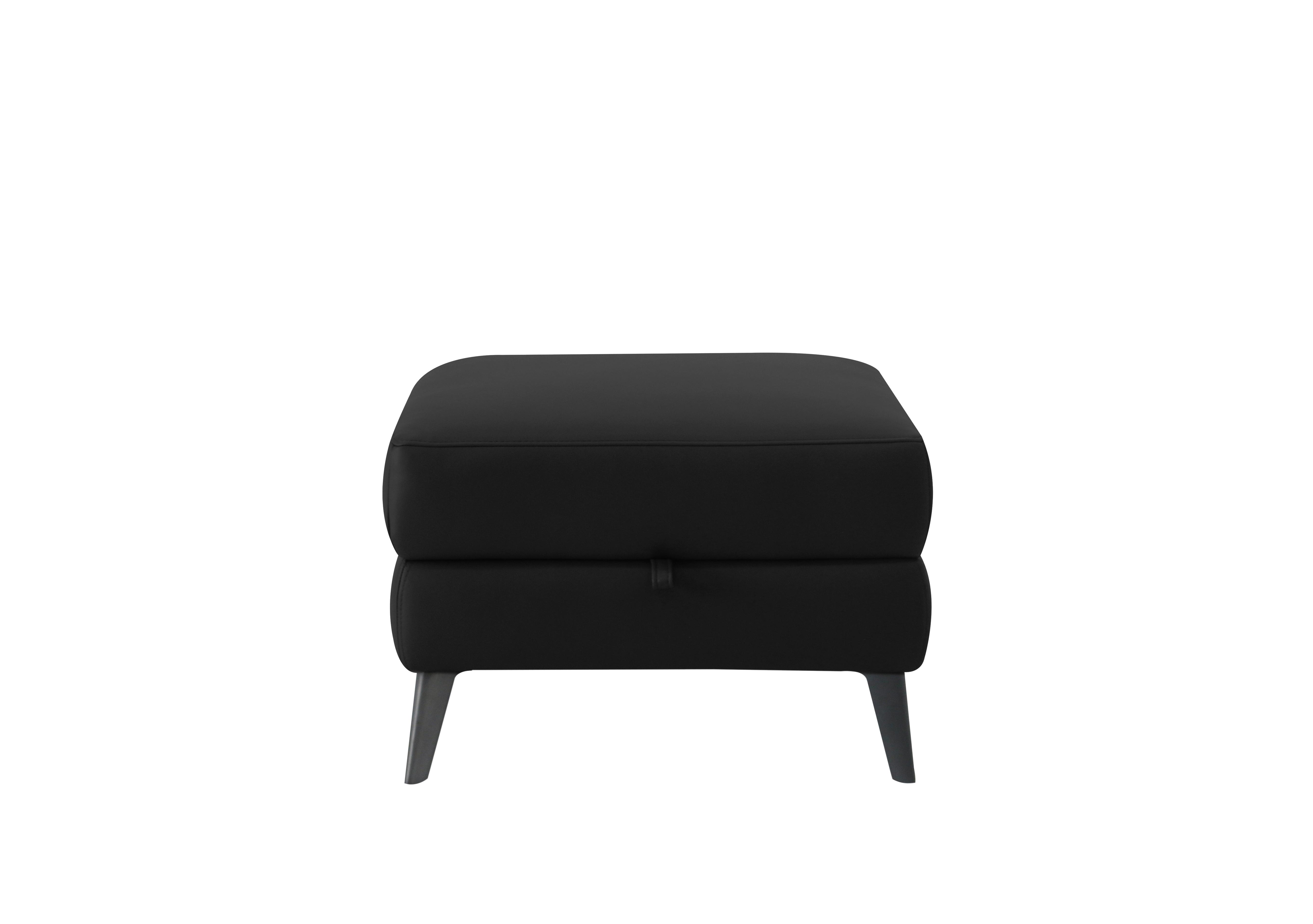 Huxley Leather Storage Footstool in Nn-514e Black on Furniture Village
