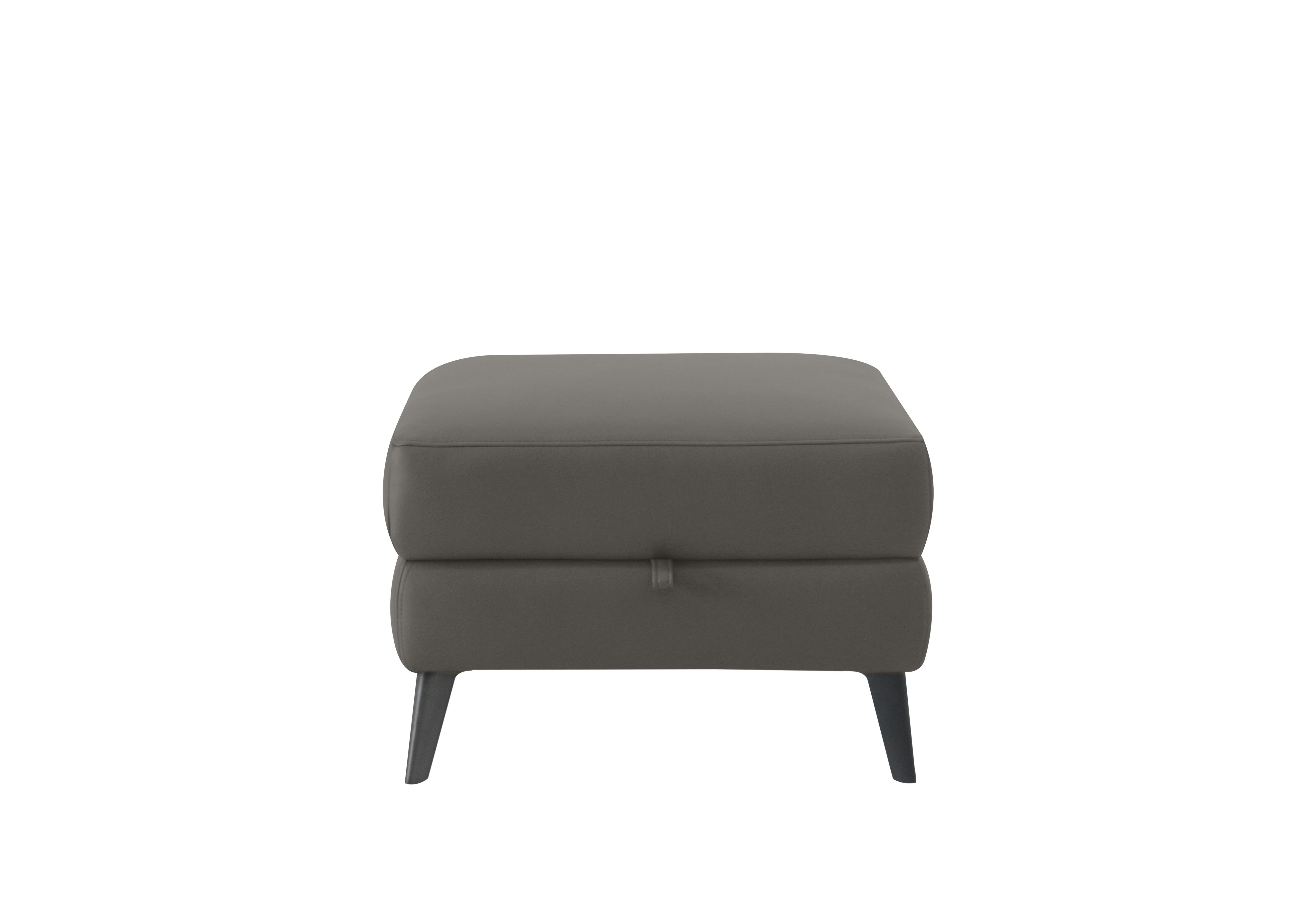 Huxley Leather Storage Footstool in Np-515e Elephant Grey on Furniture Village