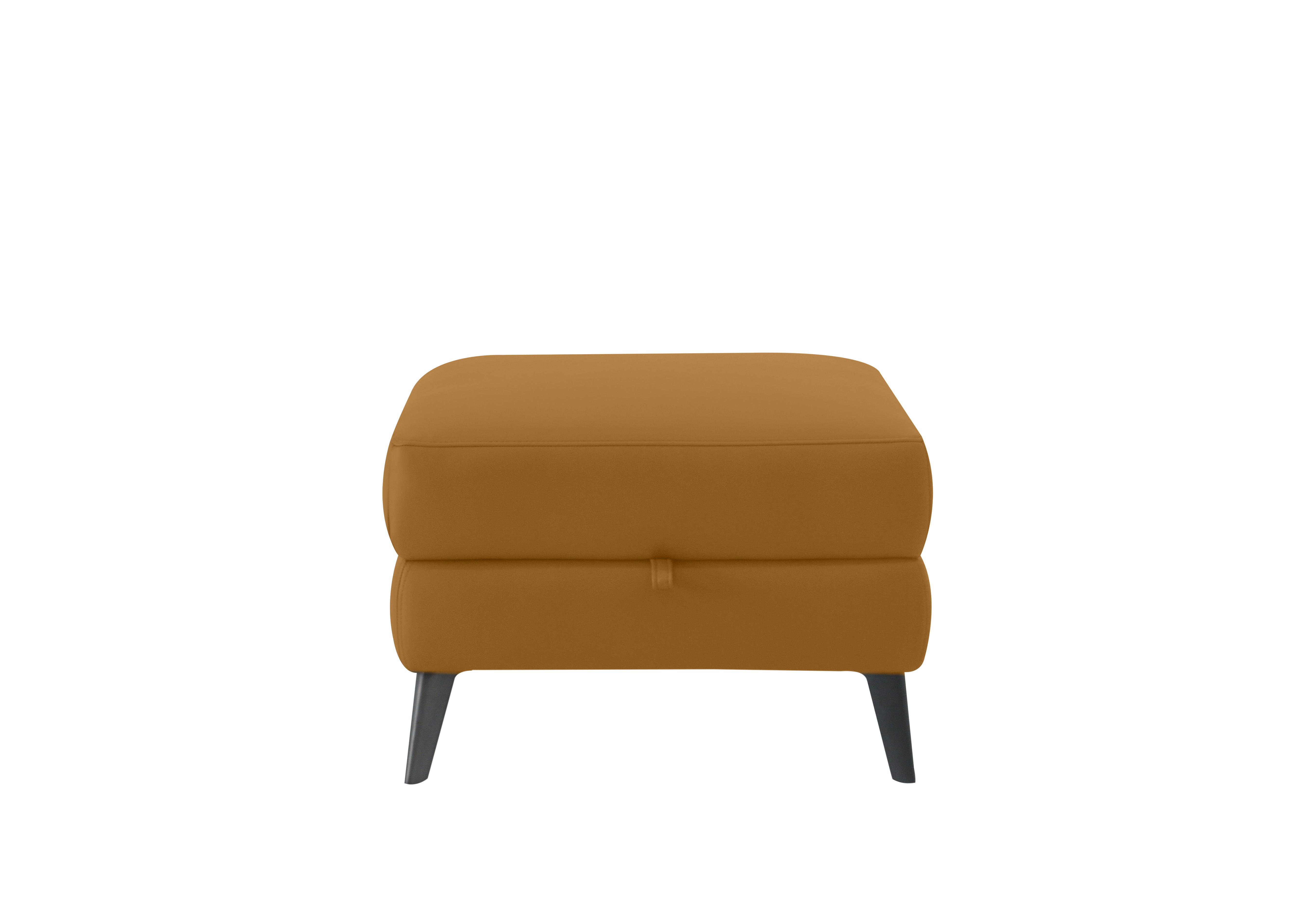 Huxley Leather Storage Footstool in Np-606e Honey Yellow on Furniture Village