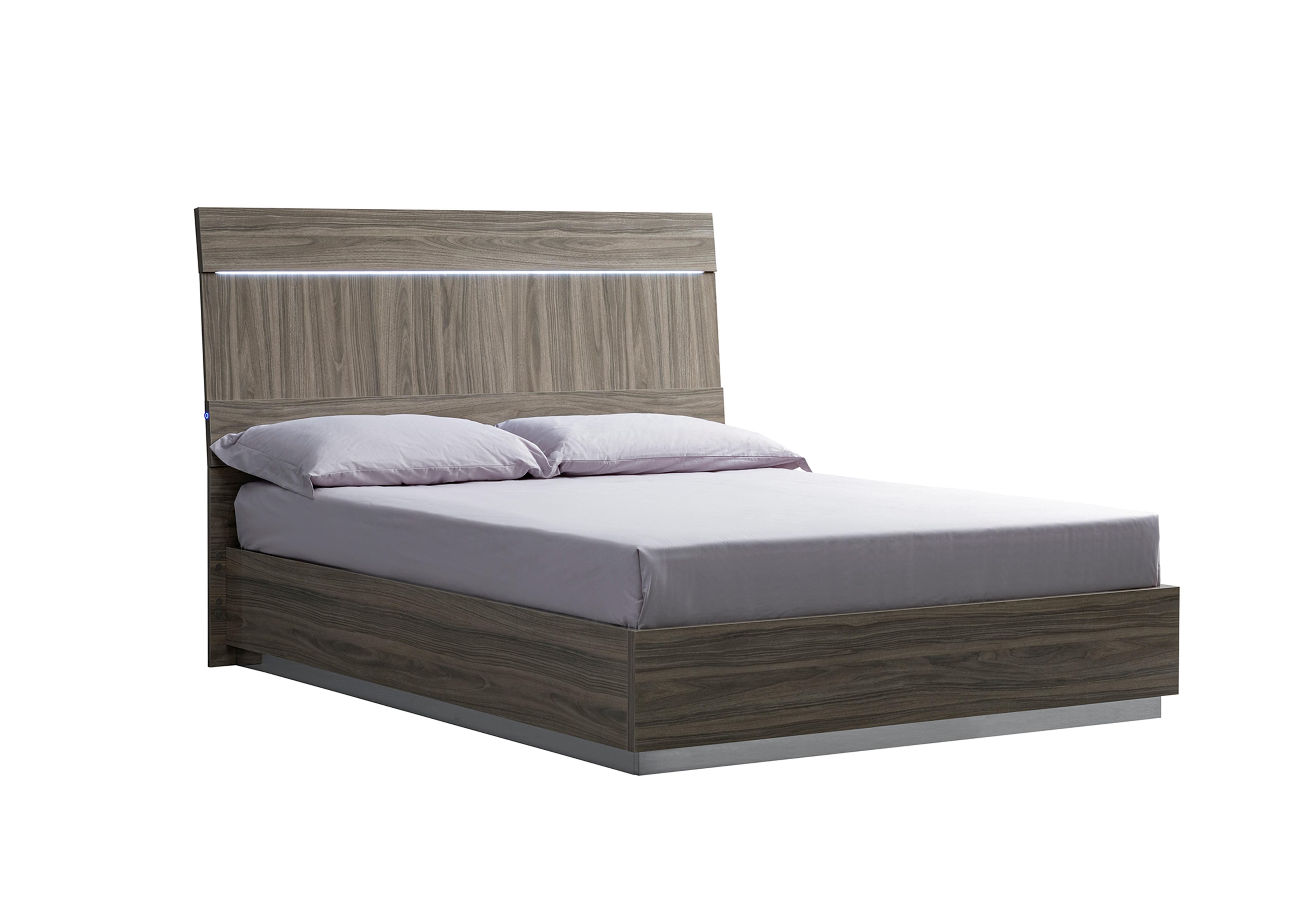 Venezia Bed Frame with LED Lights in Grey on Furniture Village