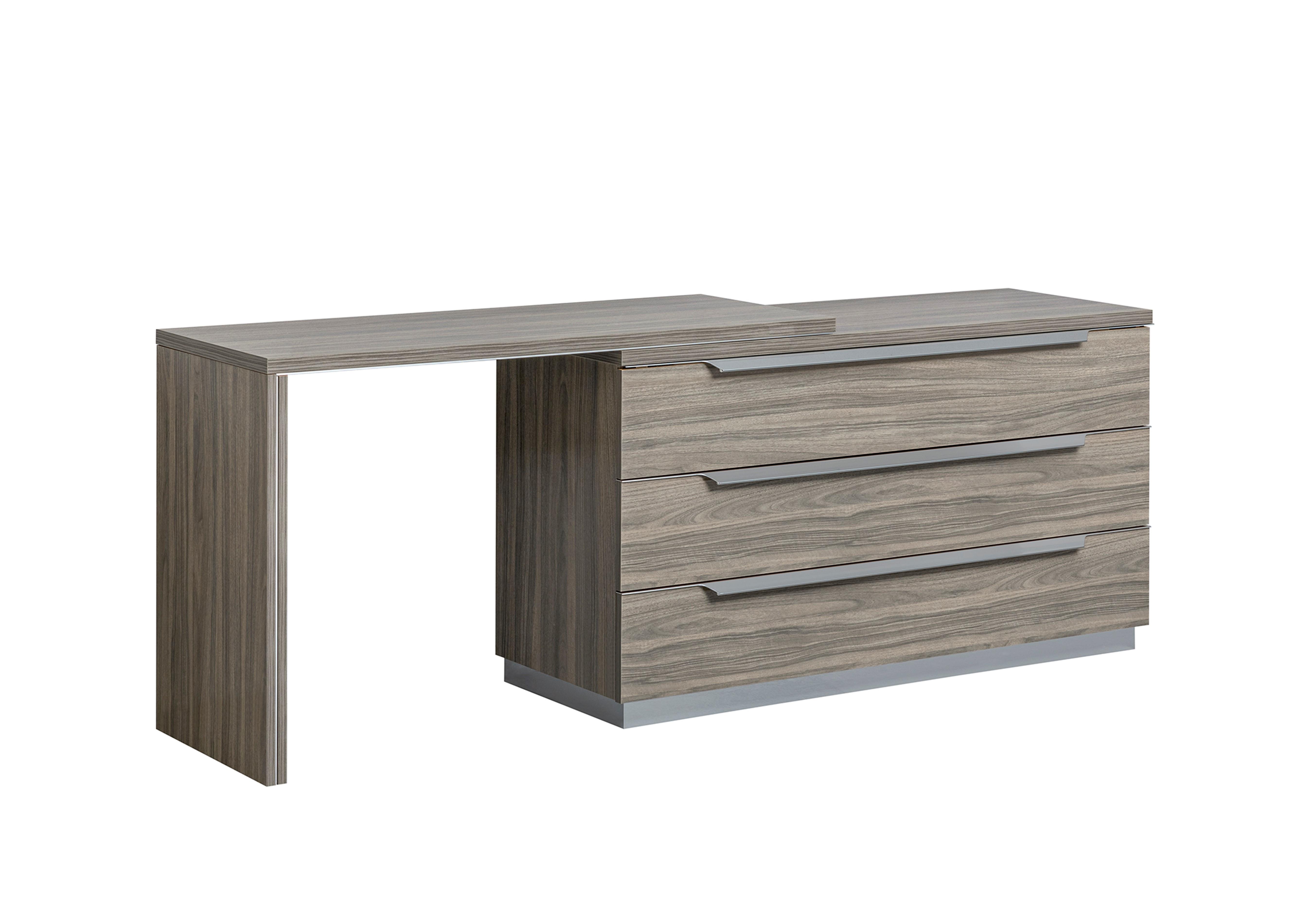 Venezia 3 Drawer Single Dresser with Dresser Extension in Grey on Furniture Village