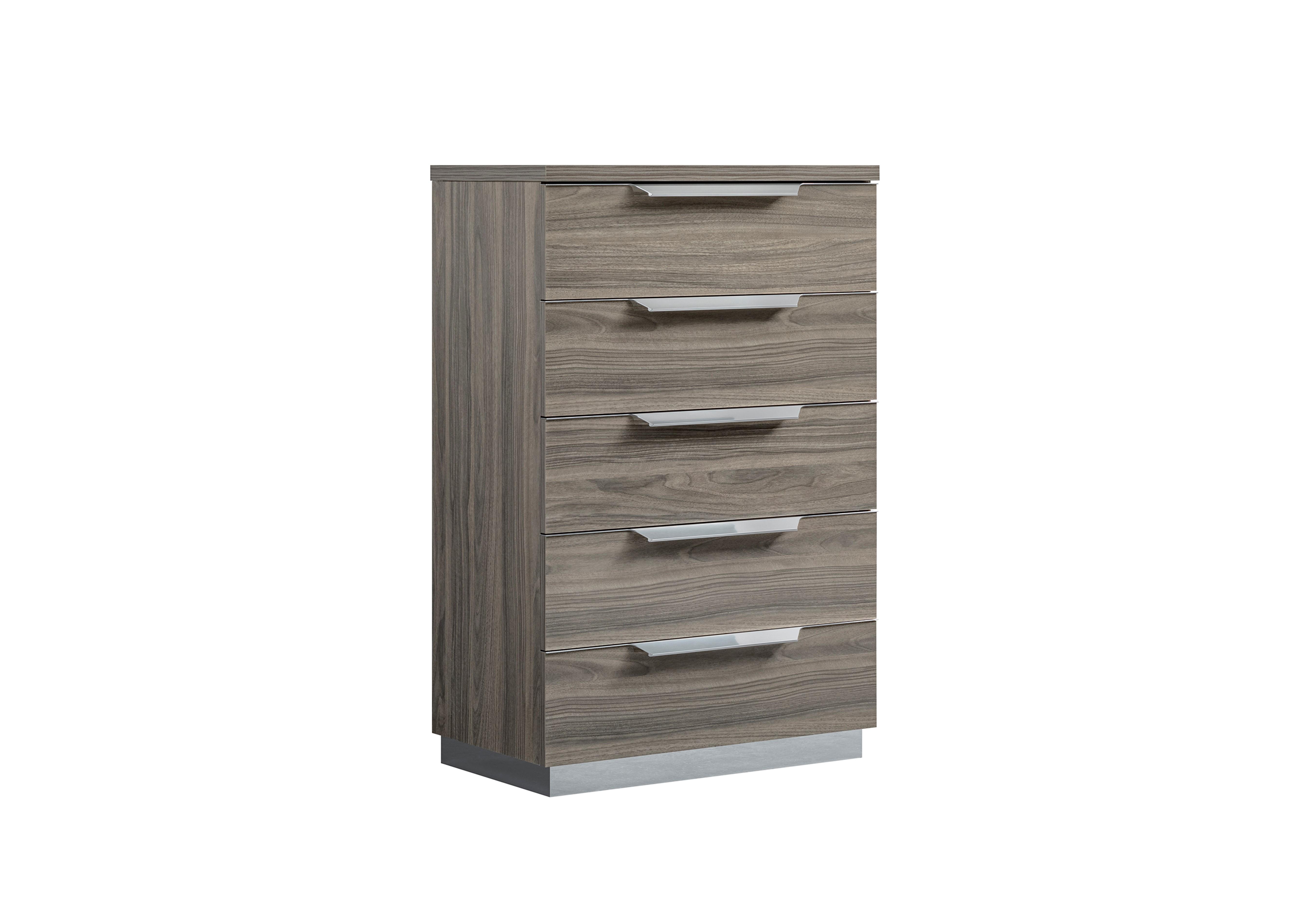 Venezia 5 Drawer Narrow Chest in Grey on Furniture Village