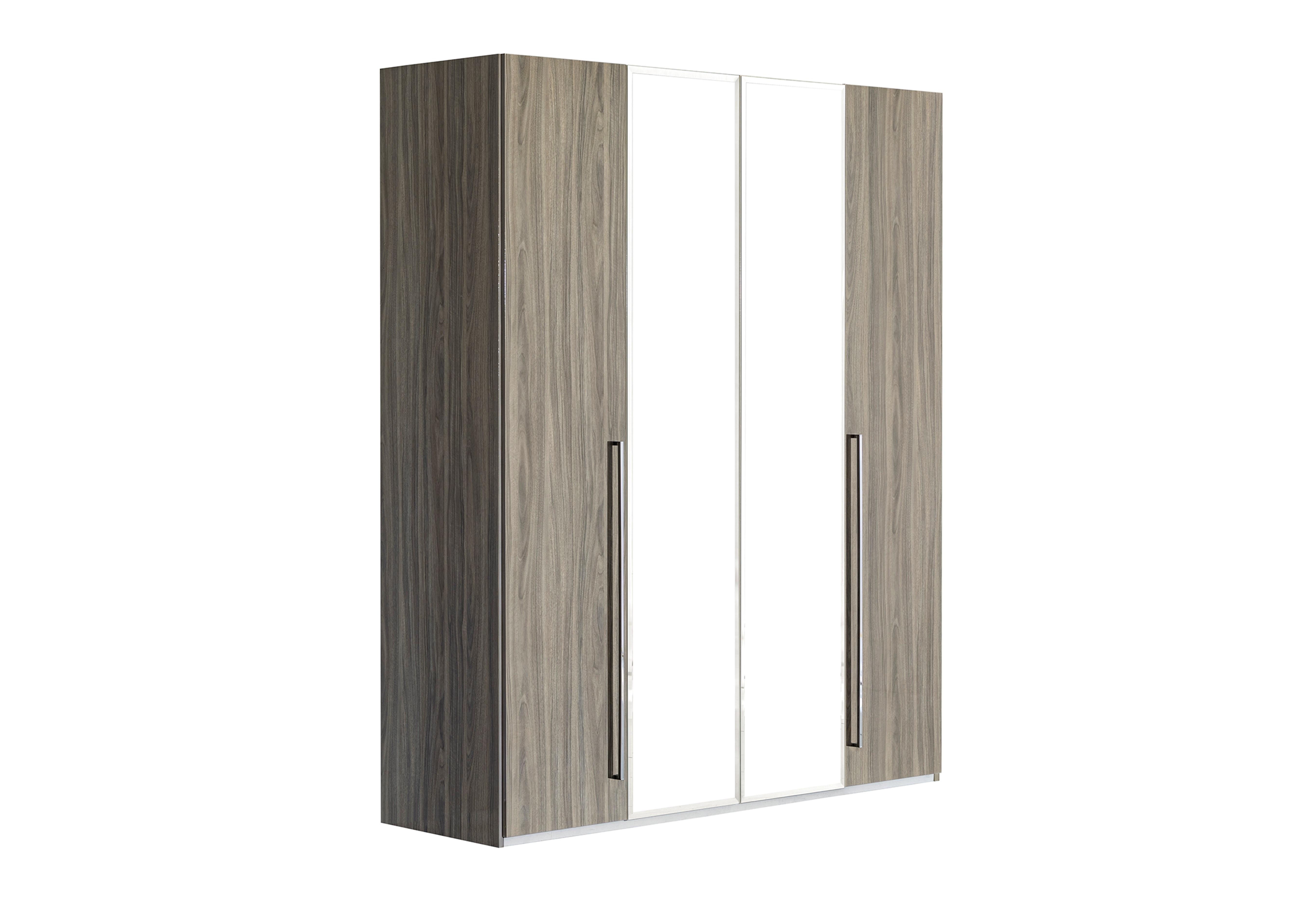 Venezia 4 Door Wardrobe with 2 Mirror Doors in Grey on Furniture Village