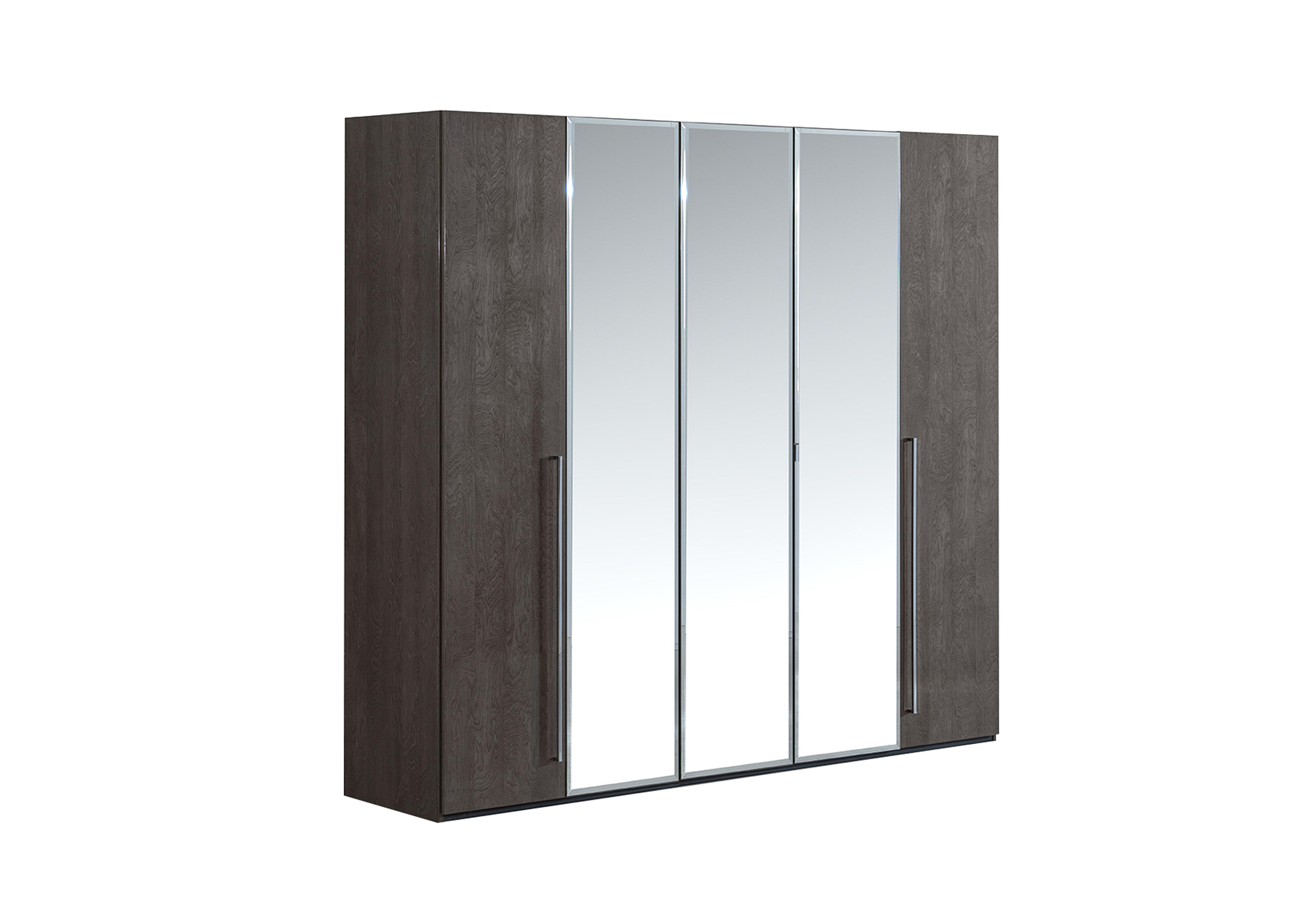 Venezia 5 Door Wardrobe with 3 Mirror Doors in Silver Birch on Furniture Village