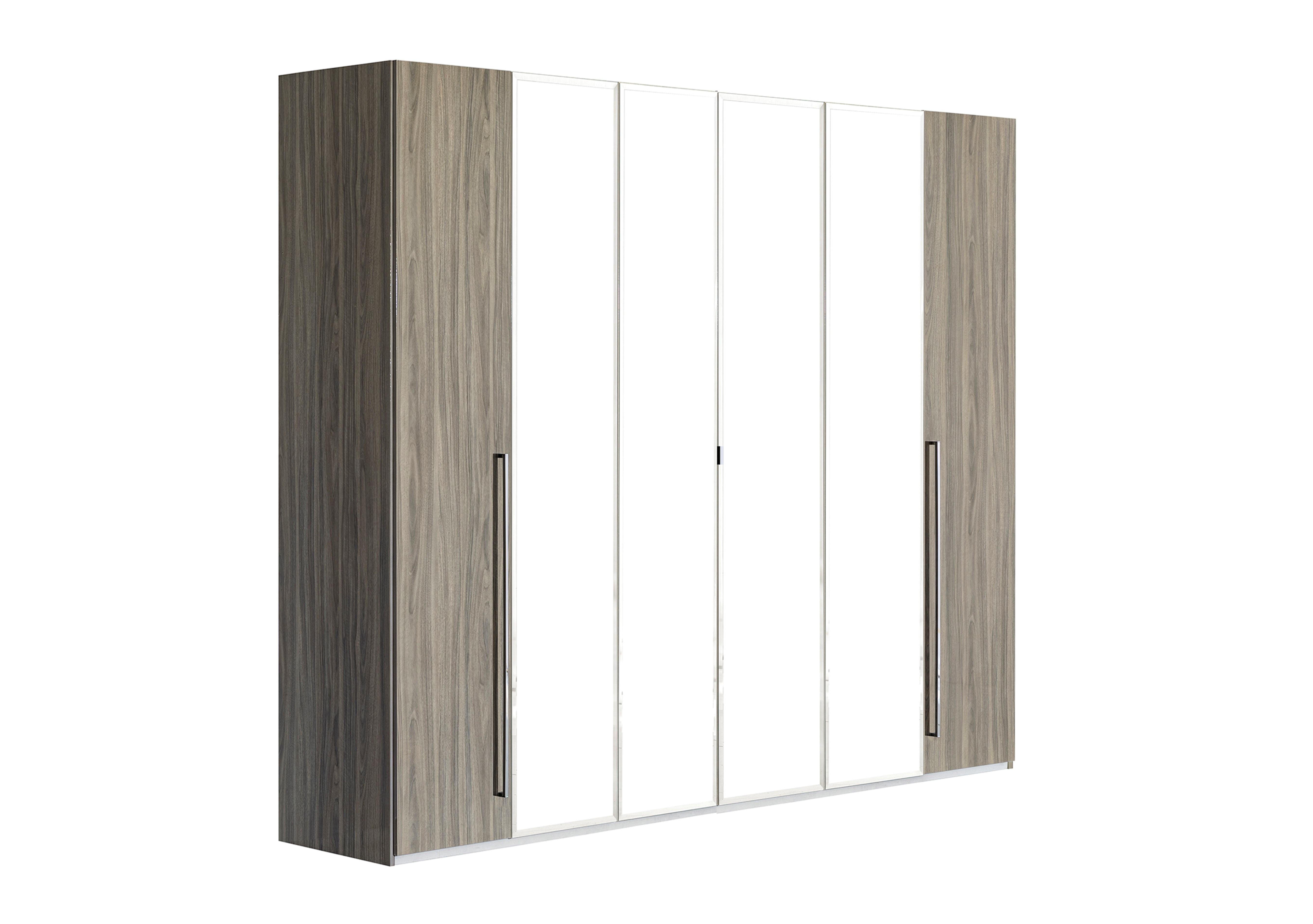 Venezia 6 Door Wardrobe with 4 Mirror Doors in Grey on Furniture Village