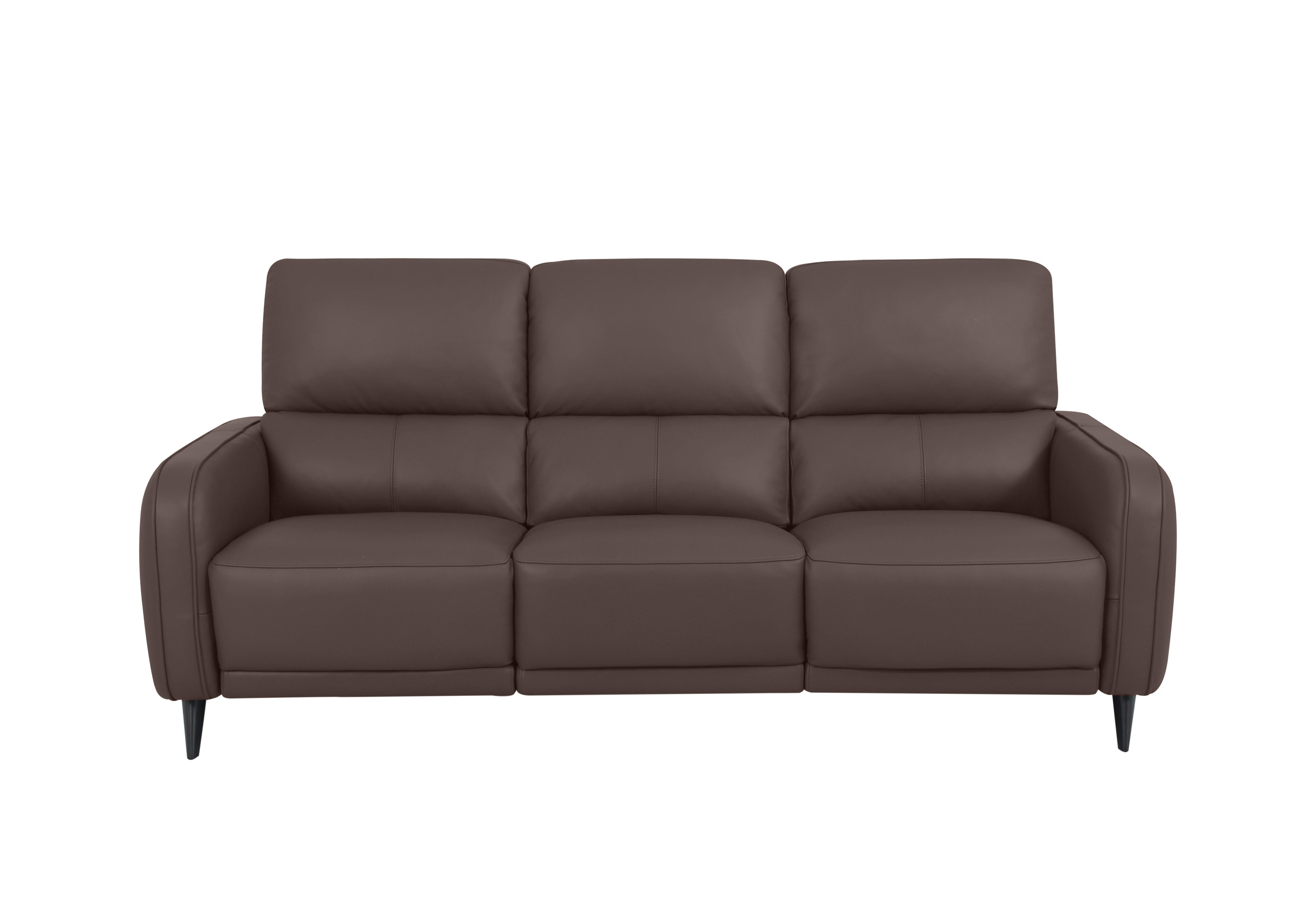 Logan 3 Seater Leather Sofa in Nn-512e Cacao Brown on Furniture Village