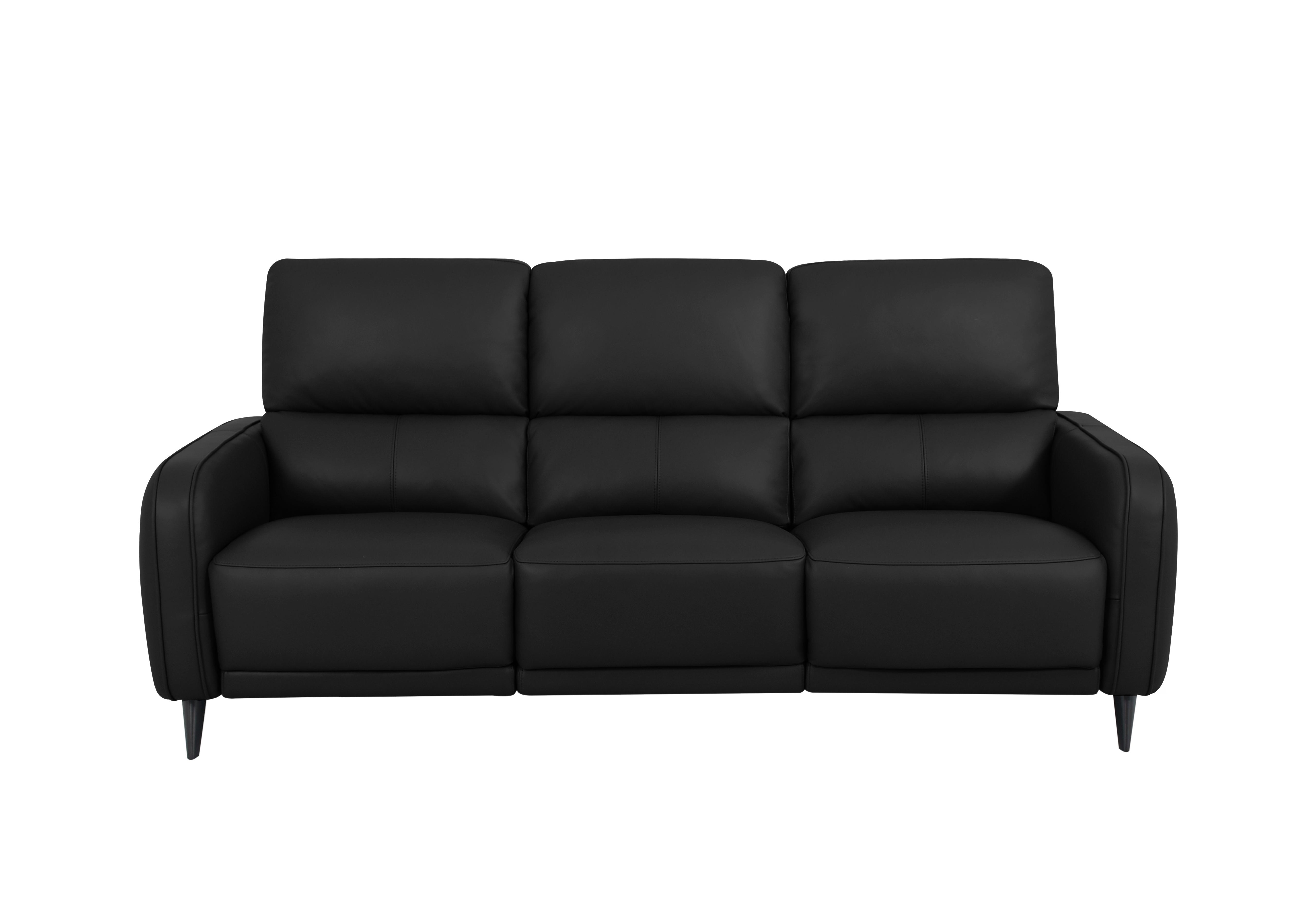 Logan 3 Seater Leather Sofa in Nn-514e Black on Furniture Village