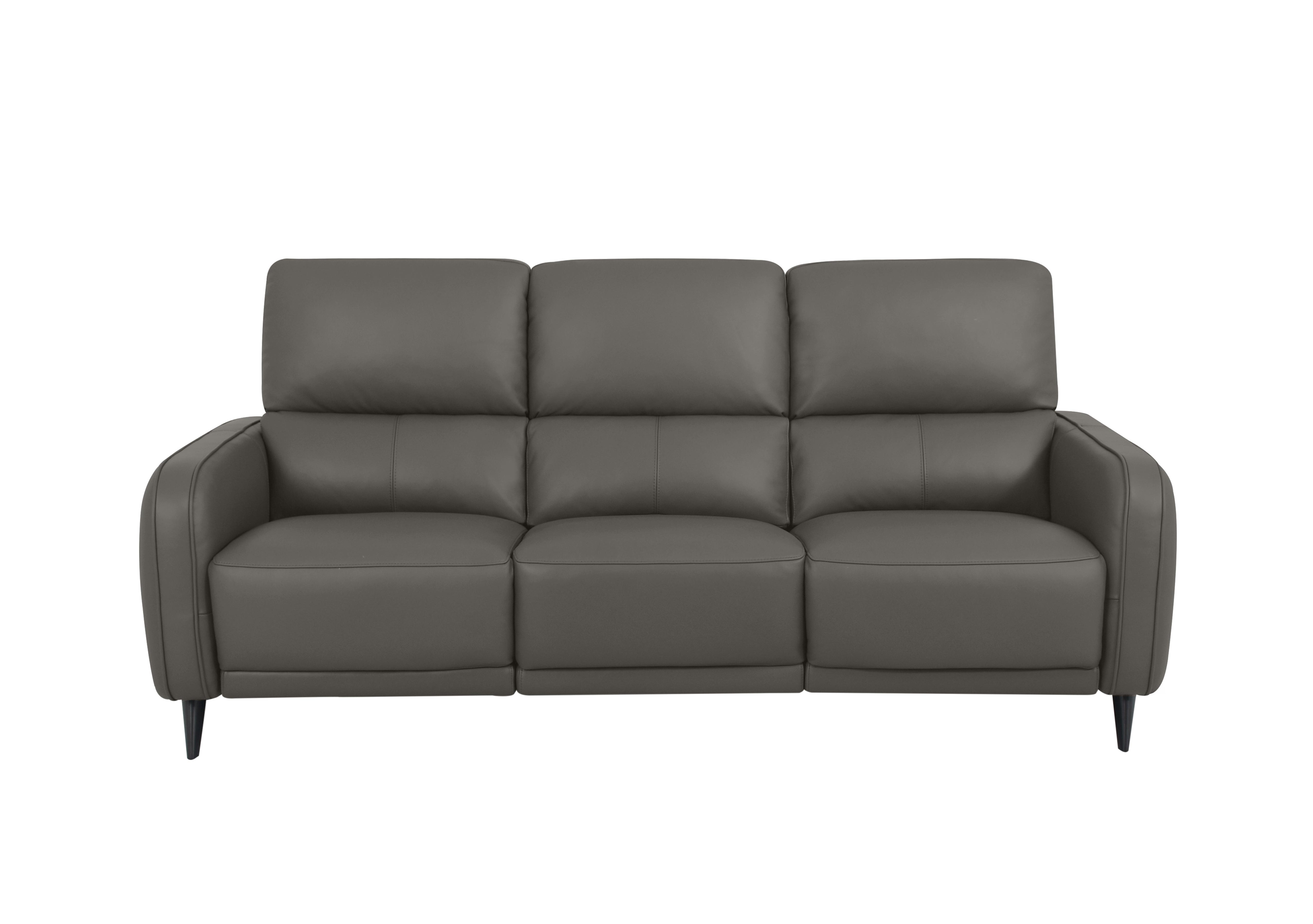 Logan 3 Seater Leather Sofa in Nn-515e Elephant Grey on Furniture Village