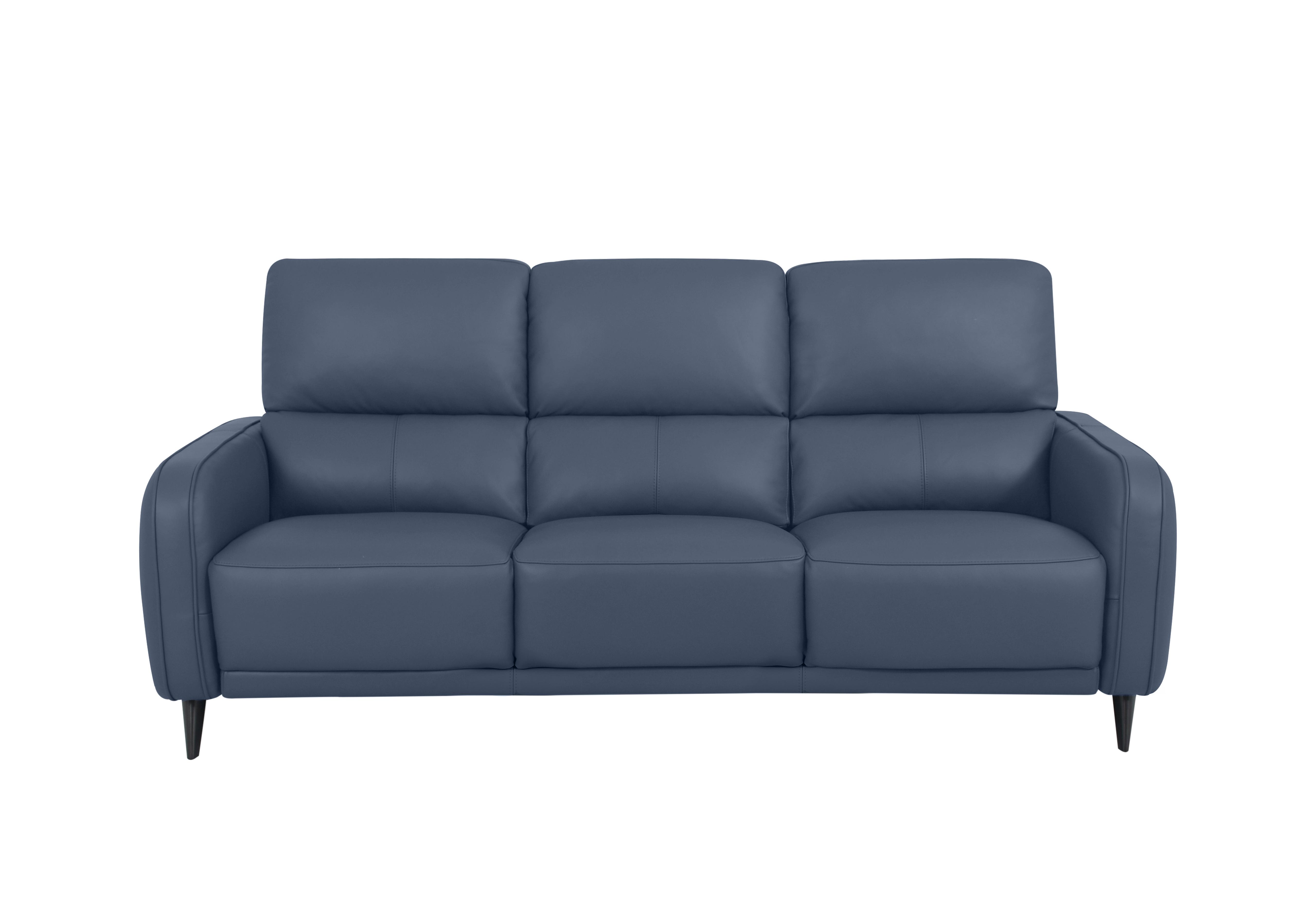 Logan 3 Seater Leather Sofa in Np-518e Ocean Blue on Furniture Village
