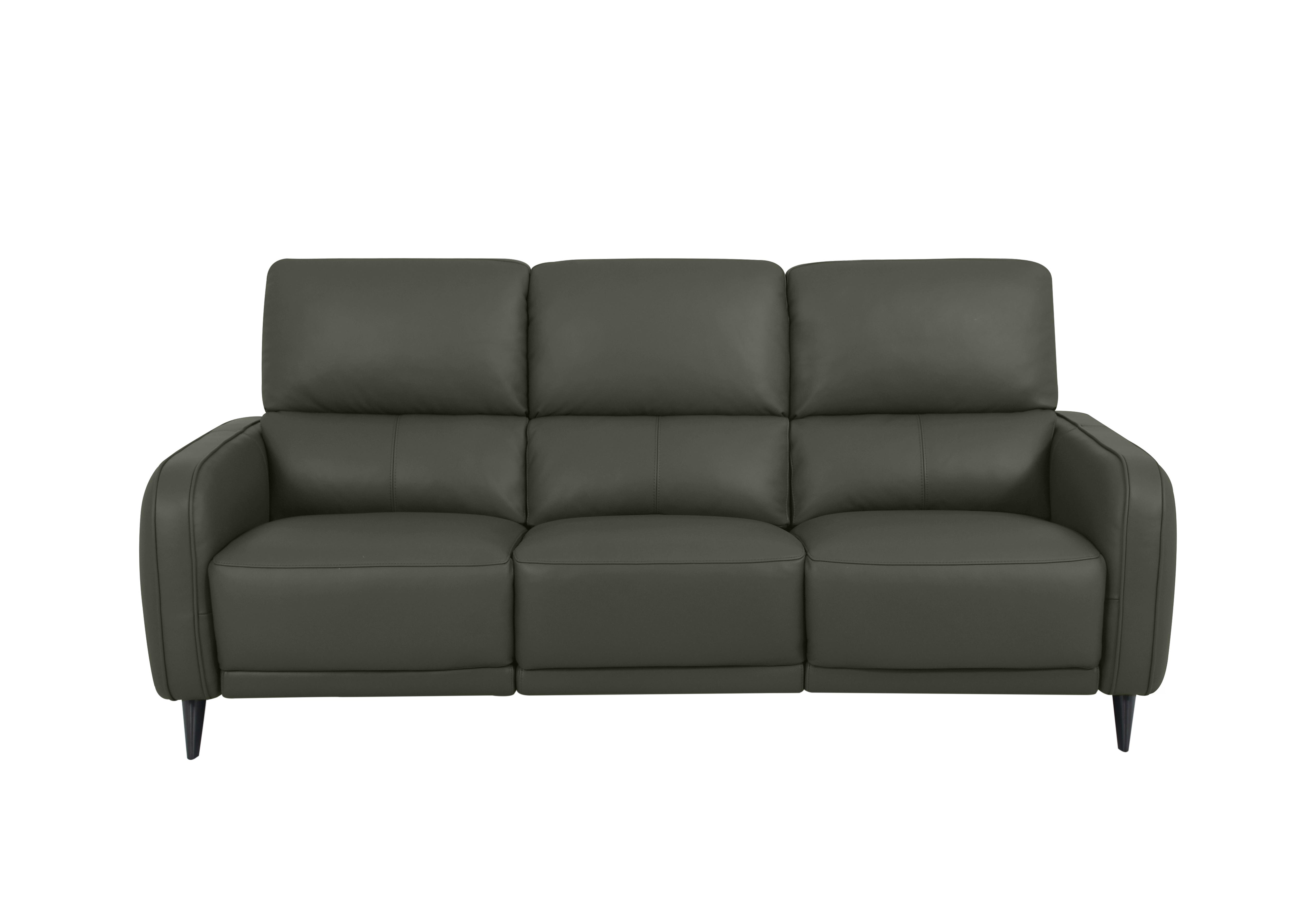 Logan 3 Seater Leather Sofa in Np-548e Dark Olive on Furniture Village