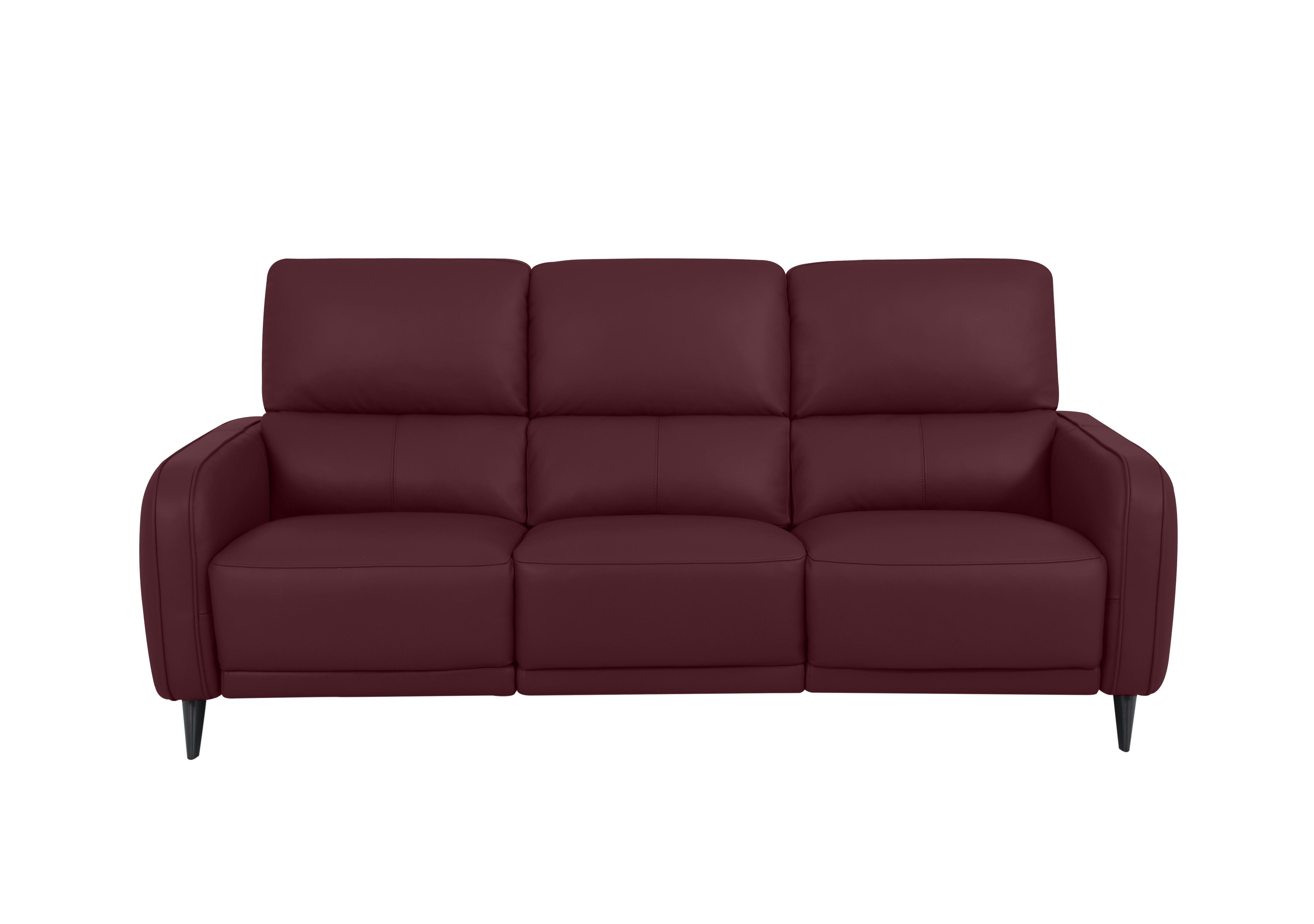 Logan 3 Seater Leather Sofa in Np-549e Ruby on Furniture Village