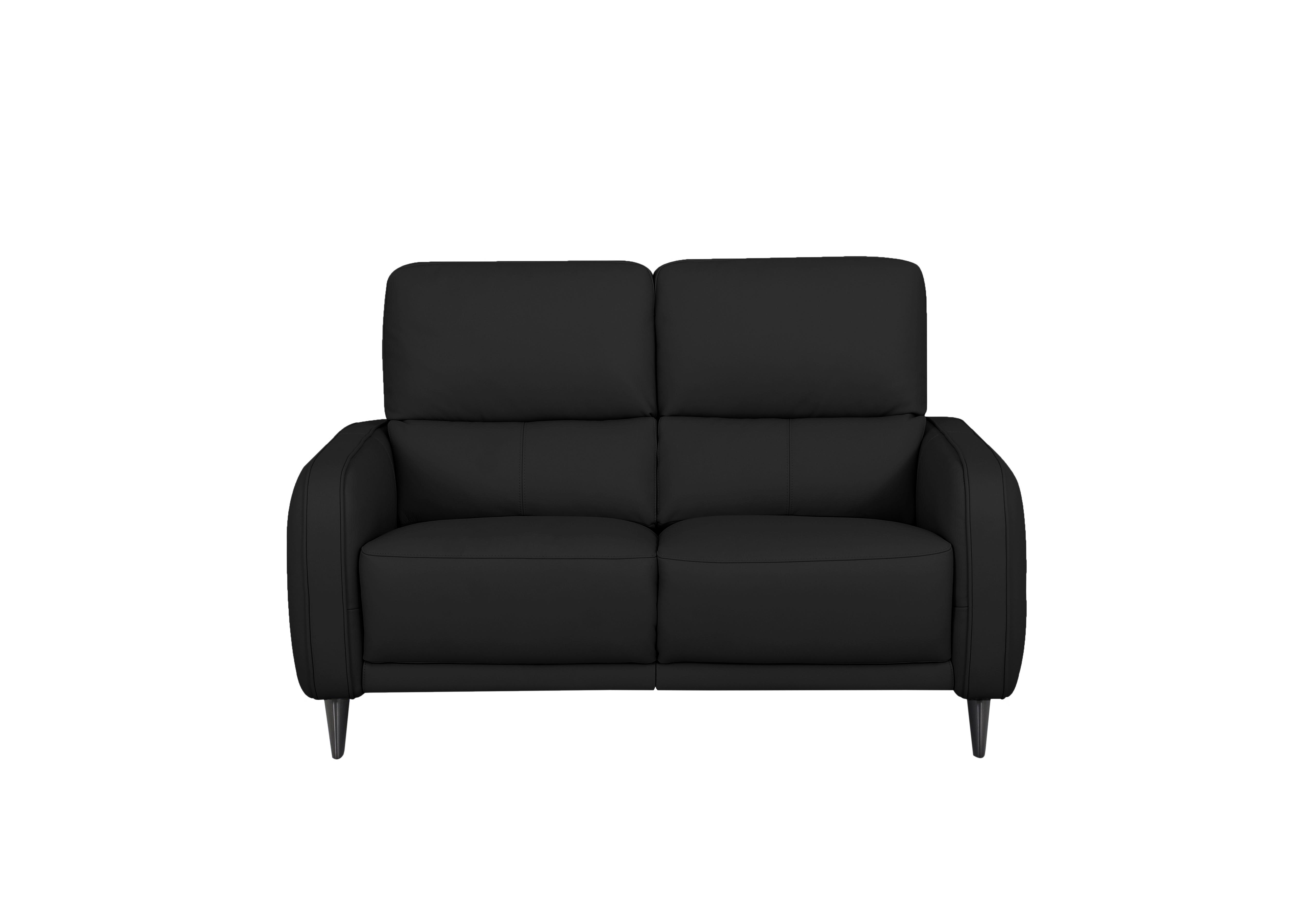 Logan 2 Seater Leather Sofa in Nn-514e Black on Furniture Village