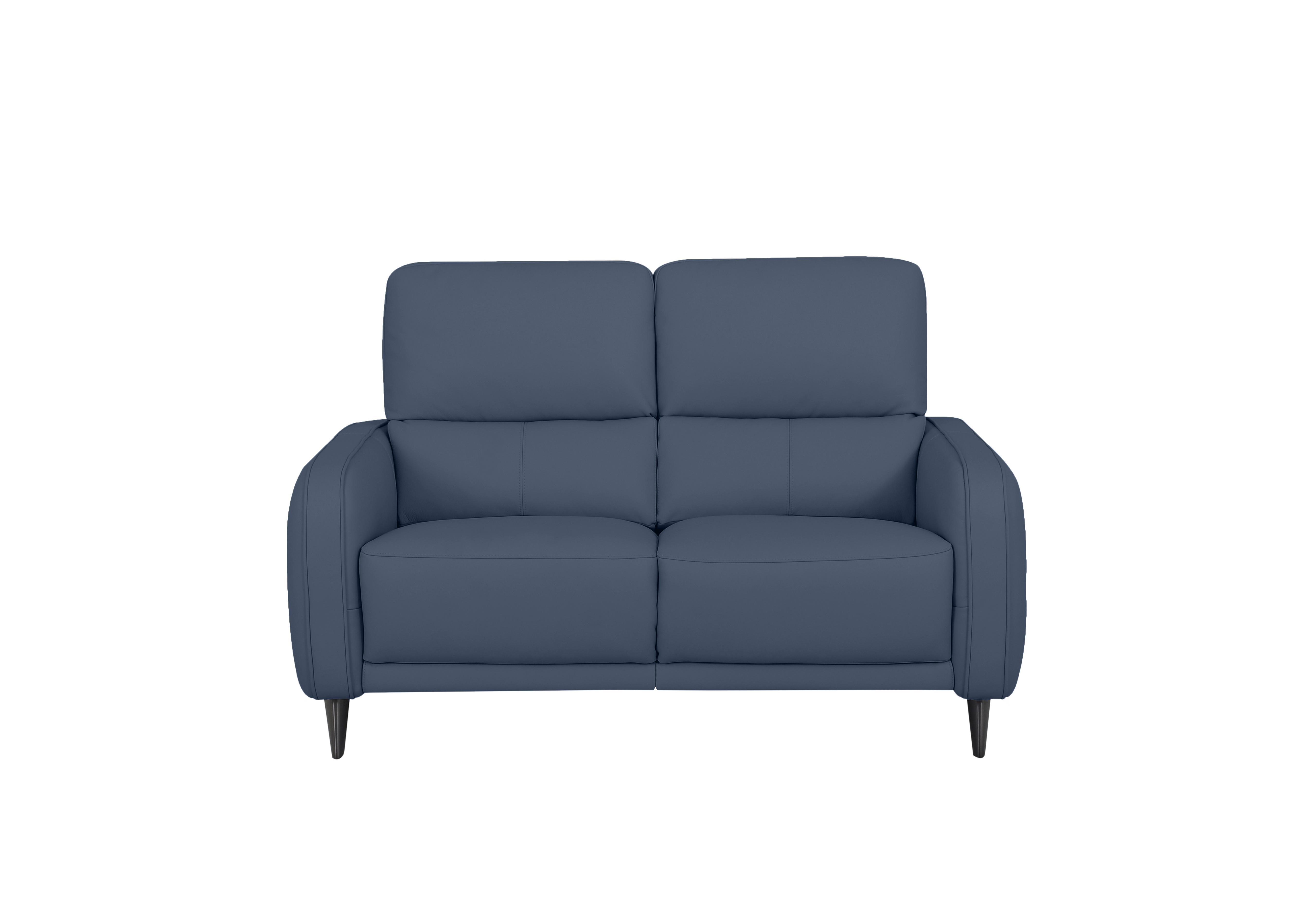 Logan 2 Seater Leather Sofa in Np-518e Ocean Blue on Furniture Village