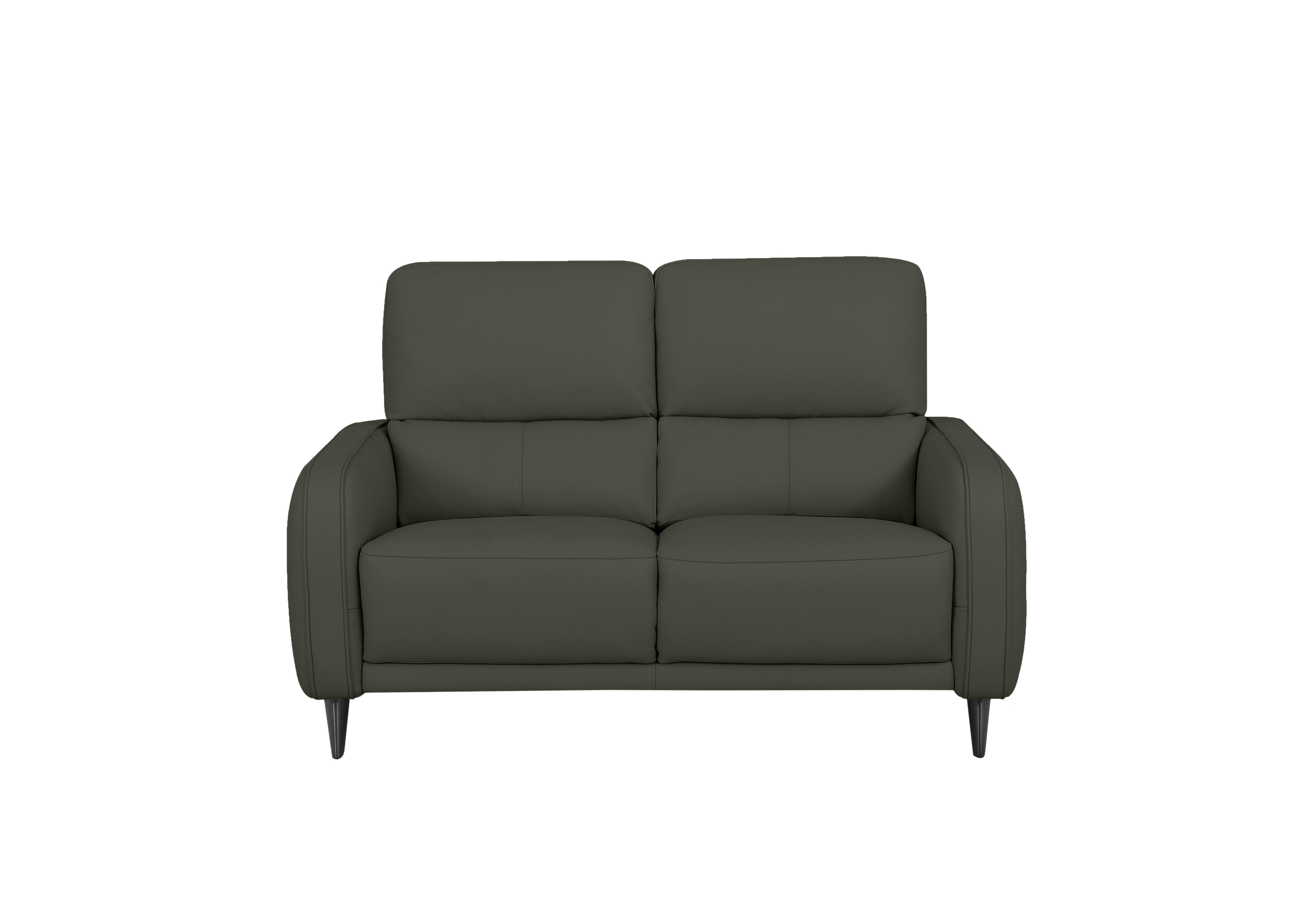 Logan 2 Seater Leather Sofa in Np-548e Dark Olive on Furniture Village