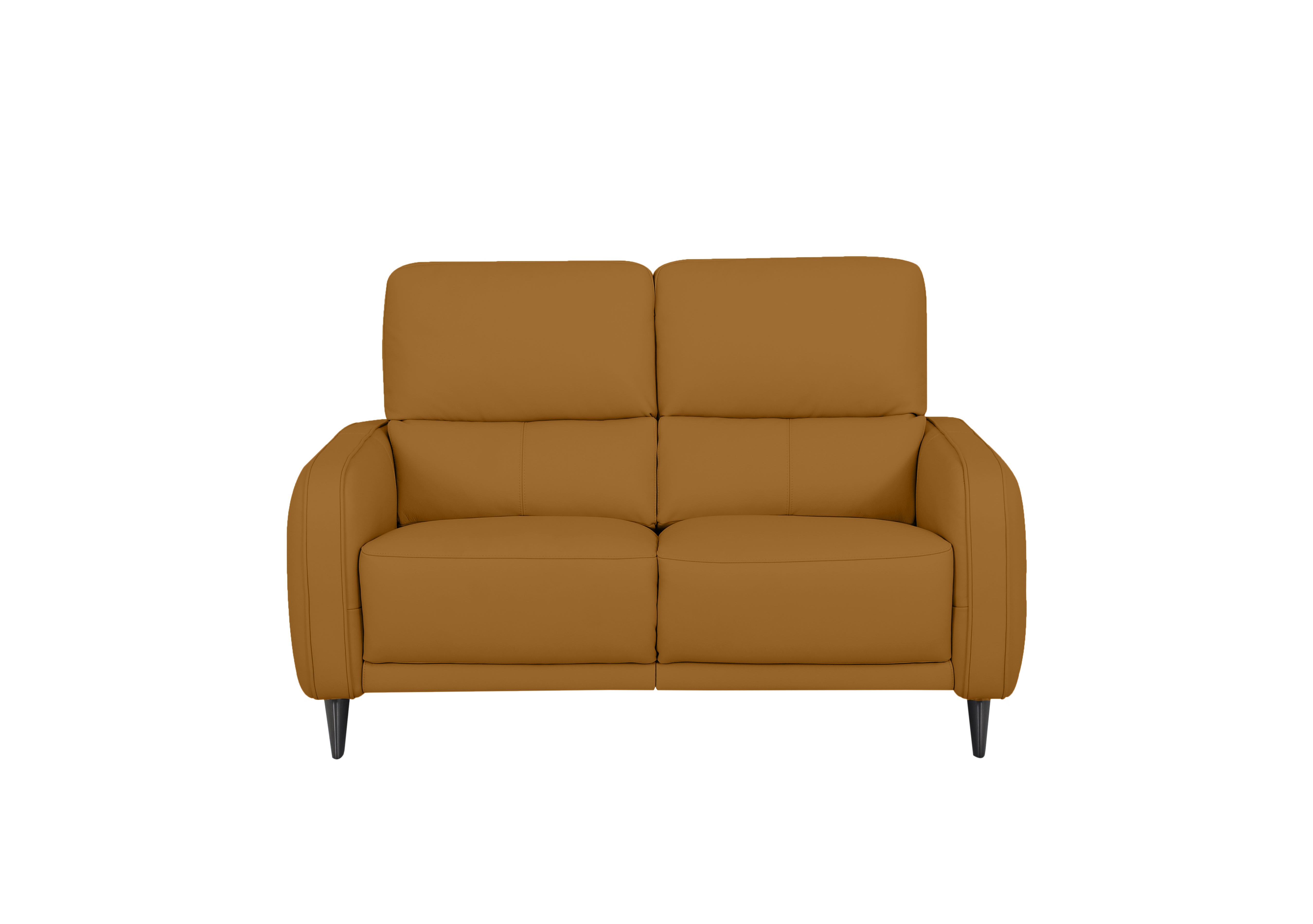 Logan 2 Seater Leather Sofa in Np-606e Honey Yellow on Furniture Village