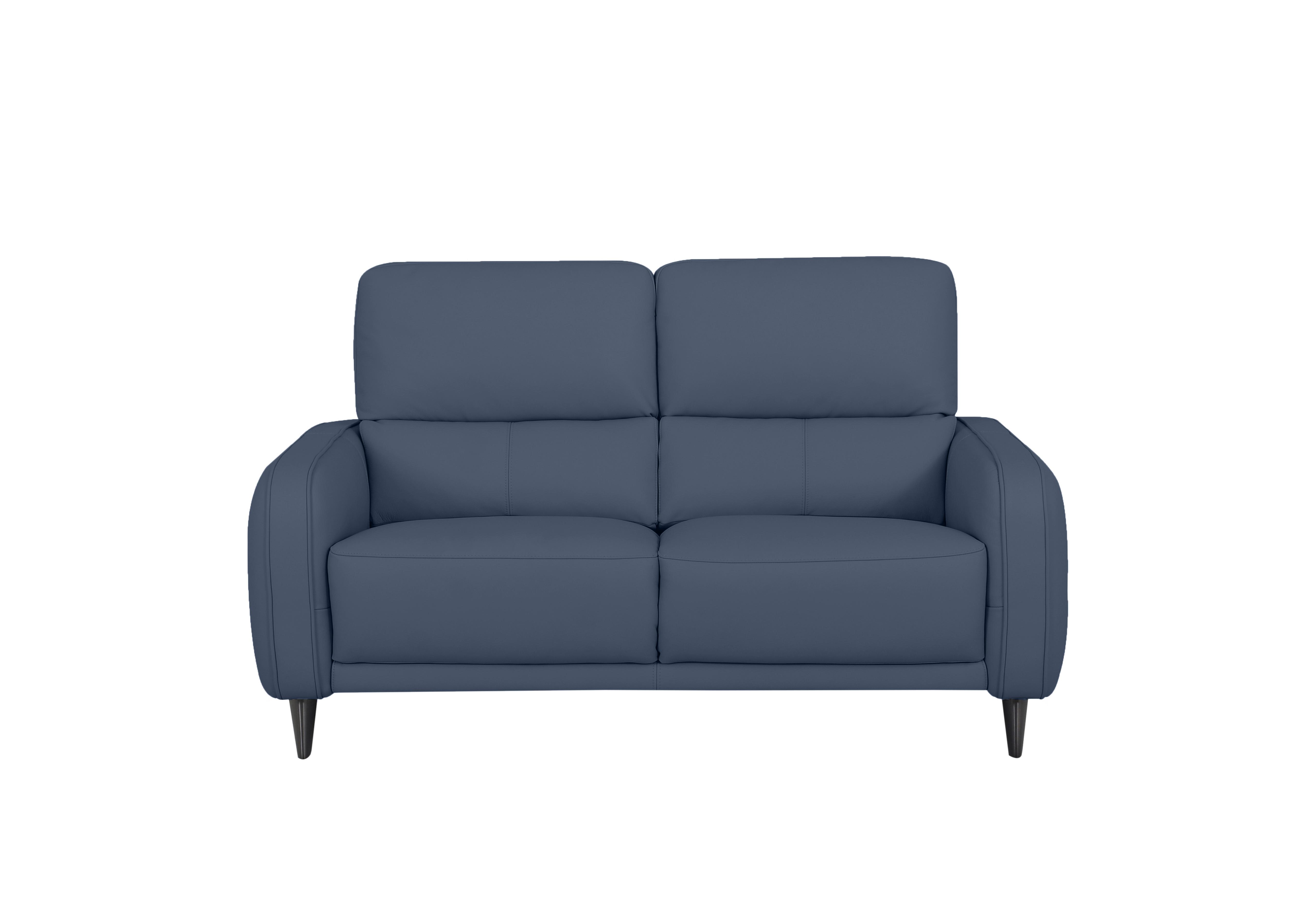 Logan 2.5 Seater Leather Sofa in Np-518e Ocean Blue on Furniture Village