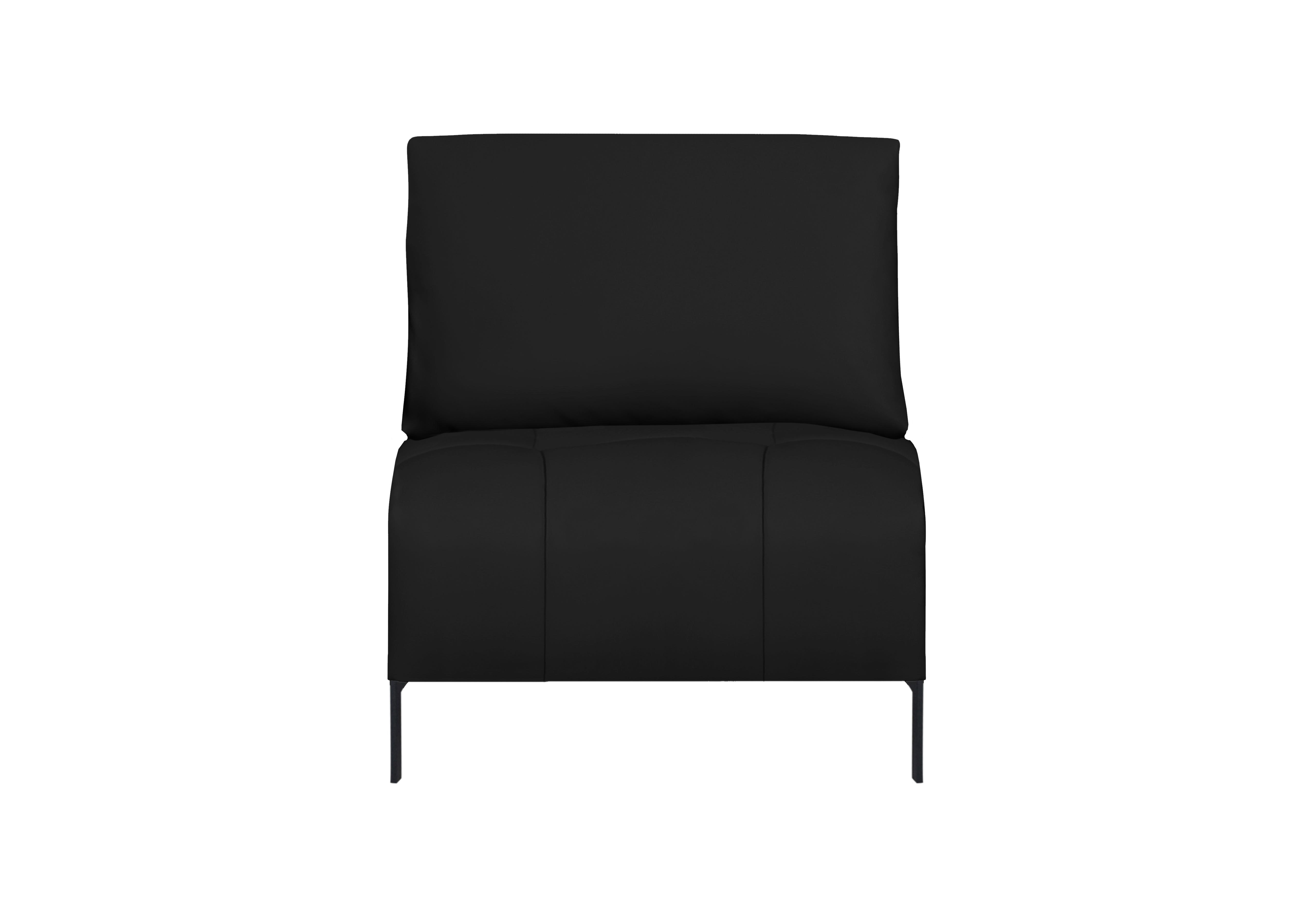 Lawson Leather 1.5 Seater Armless Unit in Nn-514e Black on Furniture Village