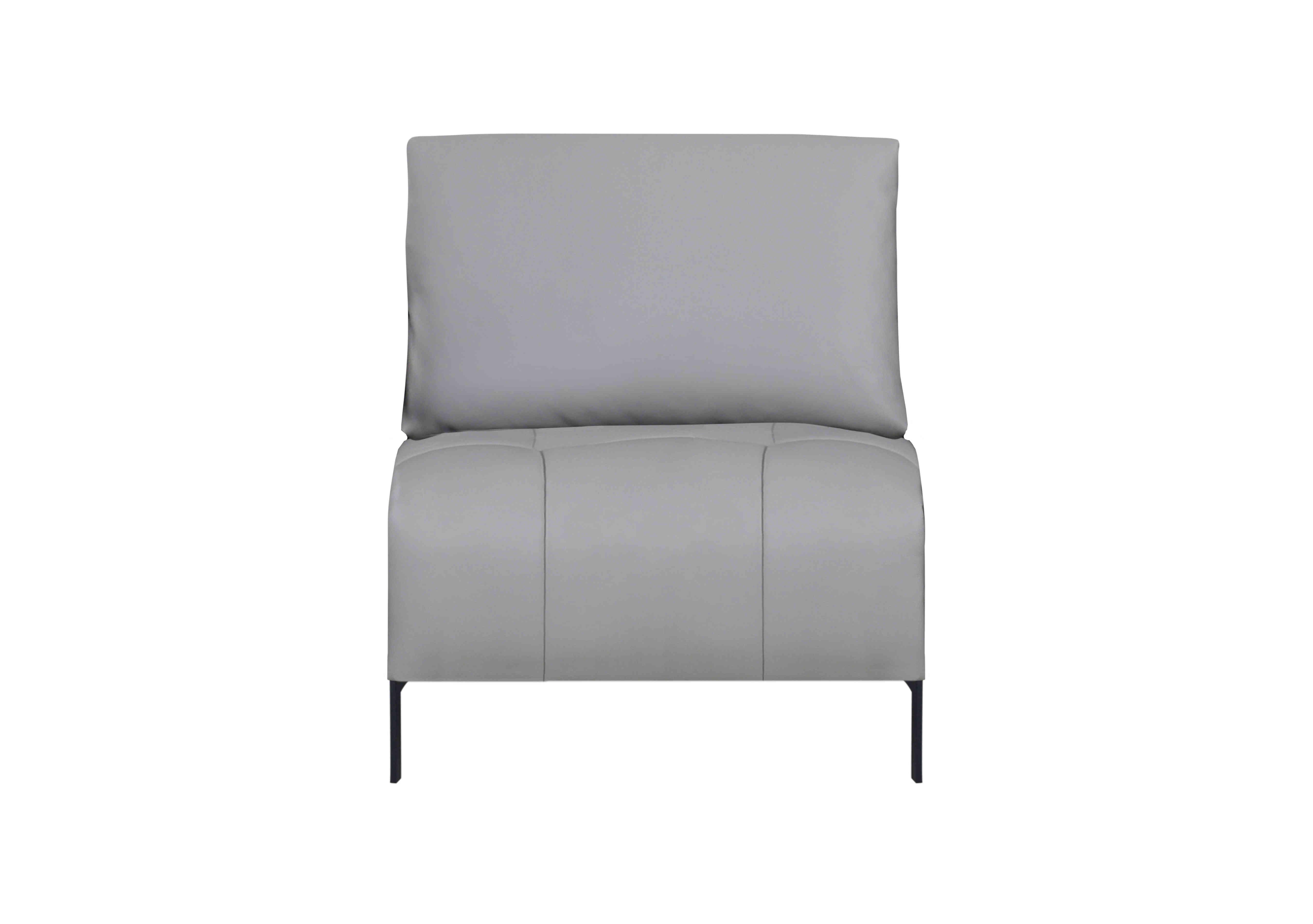 Lawson Leather 1.5 Seater Armless Unit in Np-516e Light Grey on Furniture Village