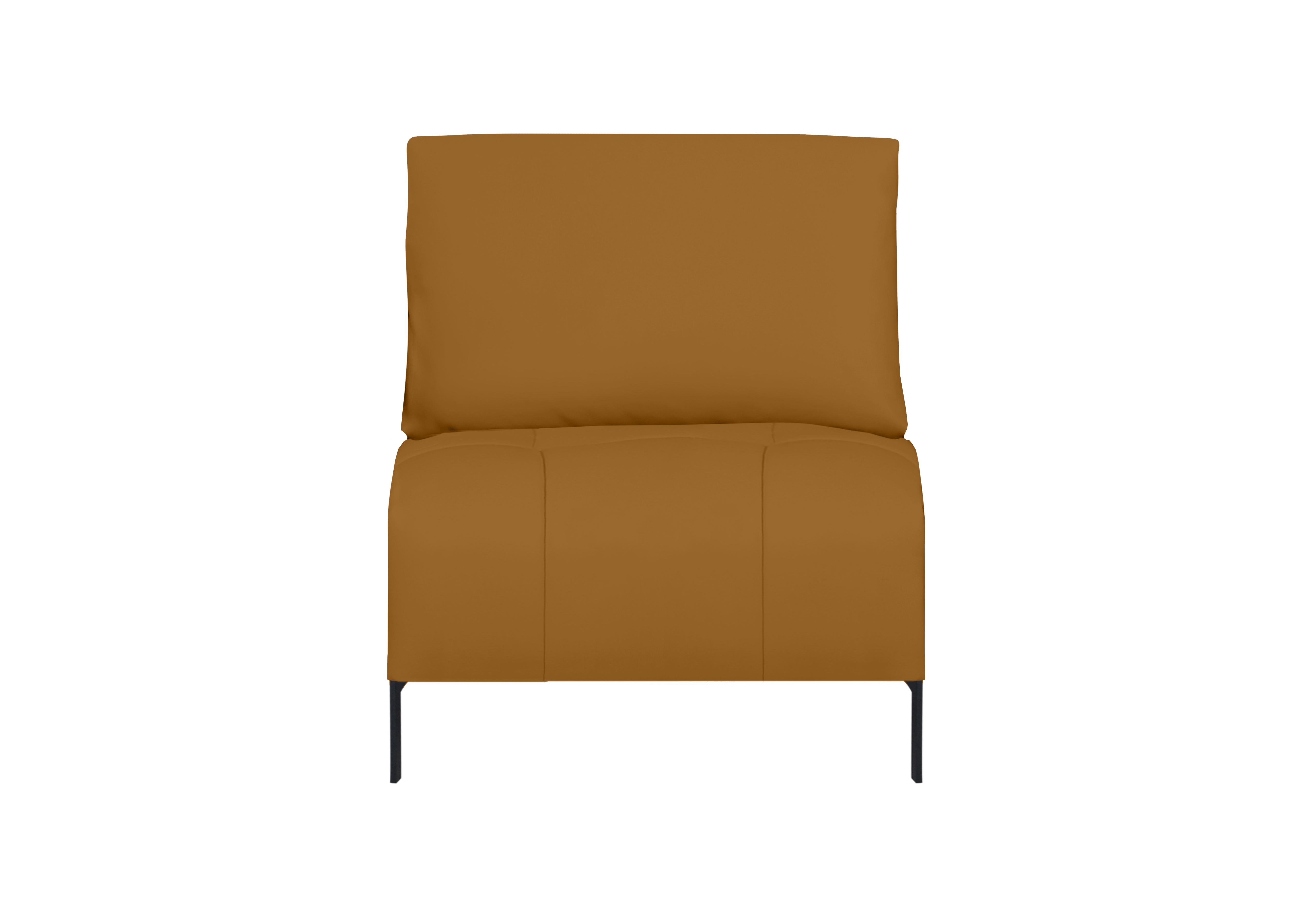 Lawson Leather 1.5 Seater Armless Unit in Np-606e Honey Yellow on Furniture Village