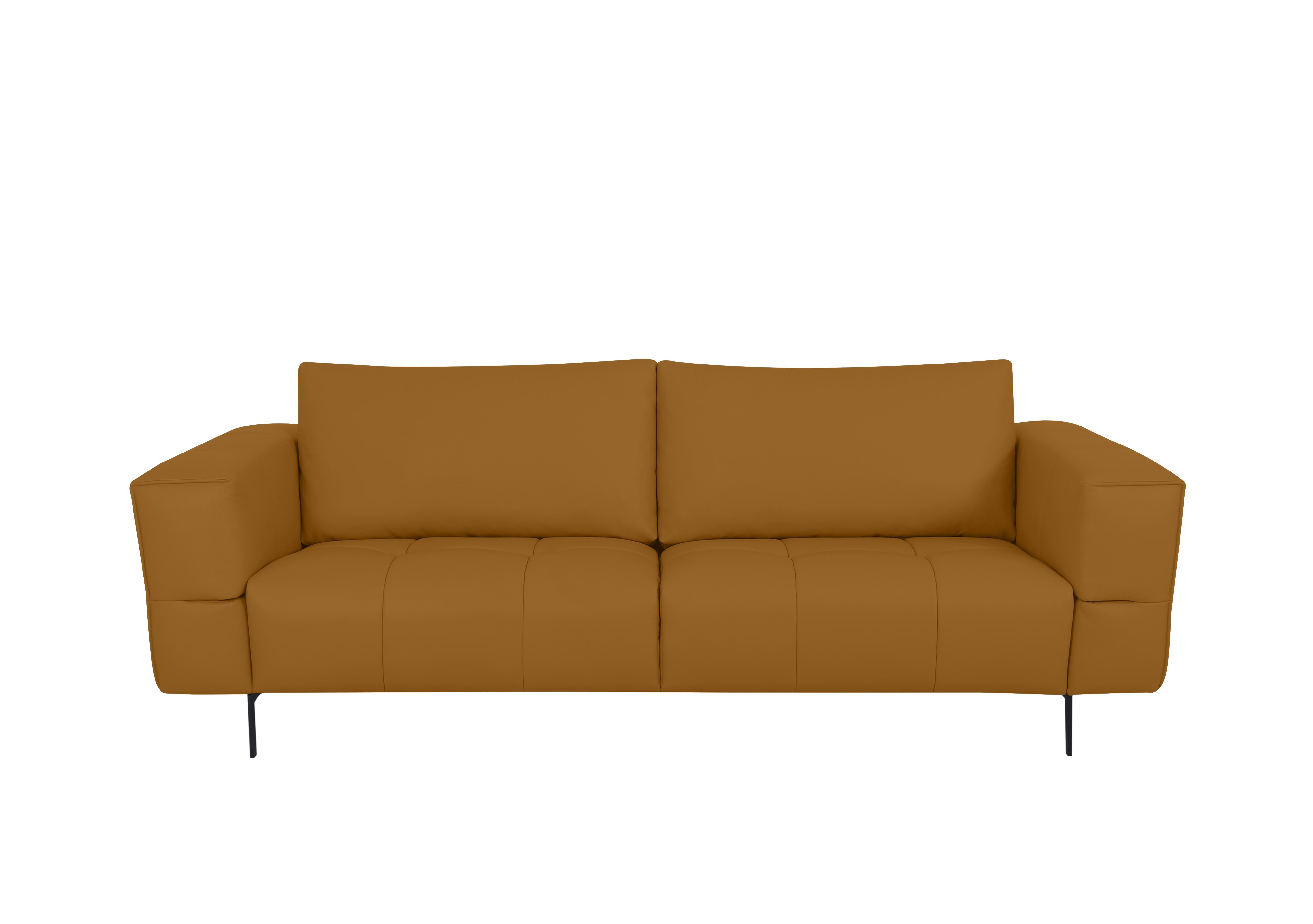 Lawson 3 Seater Leather Sofa in Np-606e Honey Yellow on Furniture Village