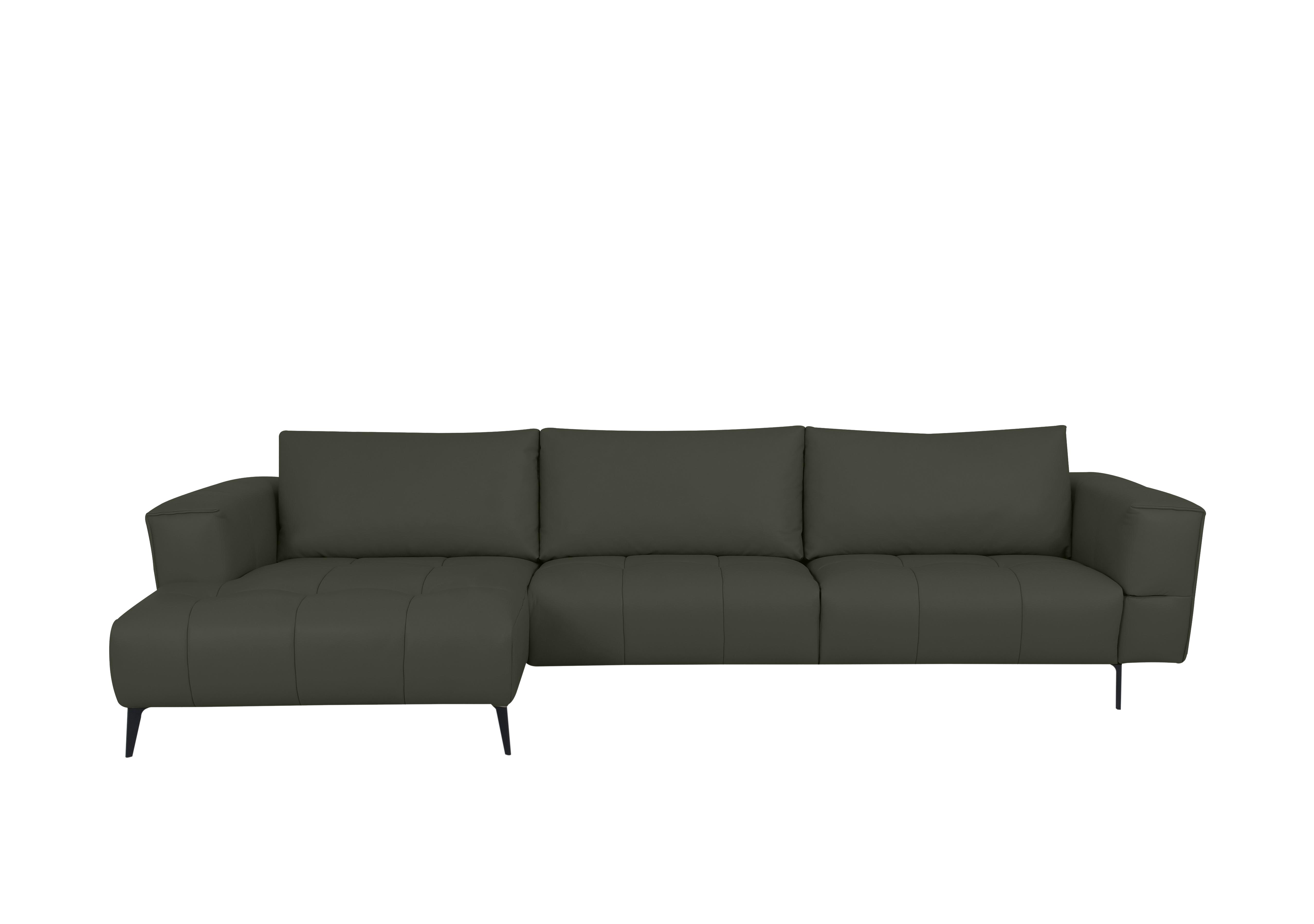 Lawson Leather Chaise End Sofa in Np-548e Dark Olive on Furniture Village