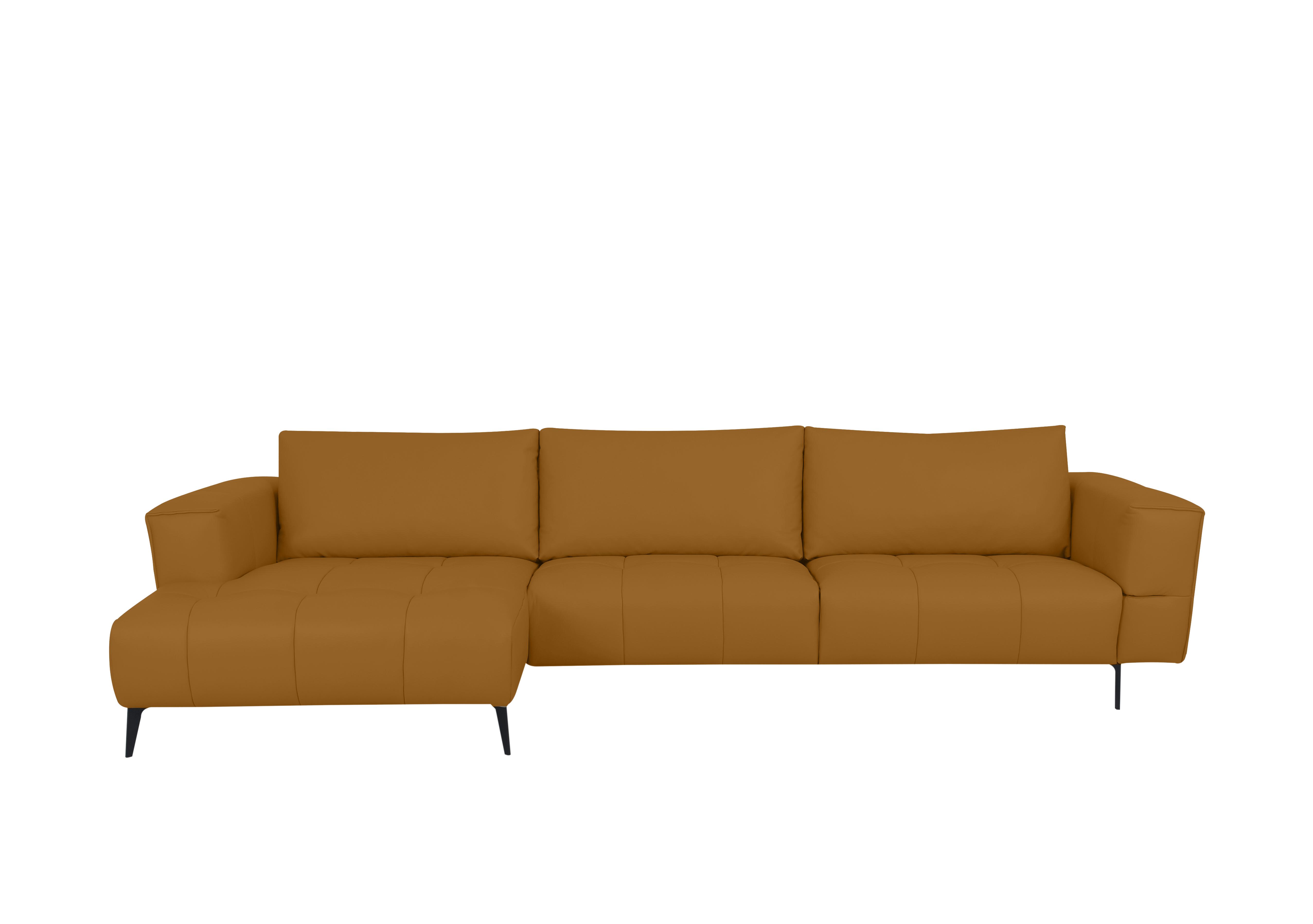 Lawson Leather Chaise End Sofa in Np-606e Honey Yellow on Furniture Village