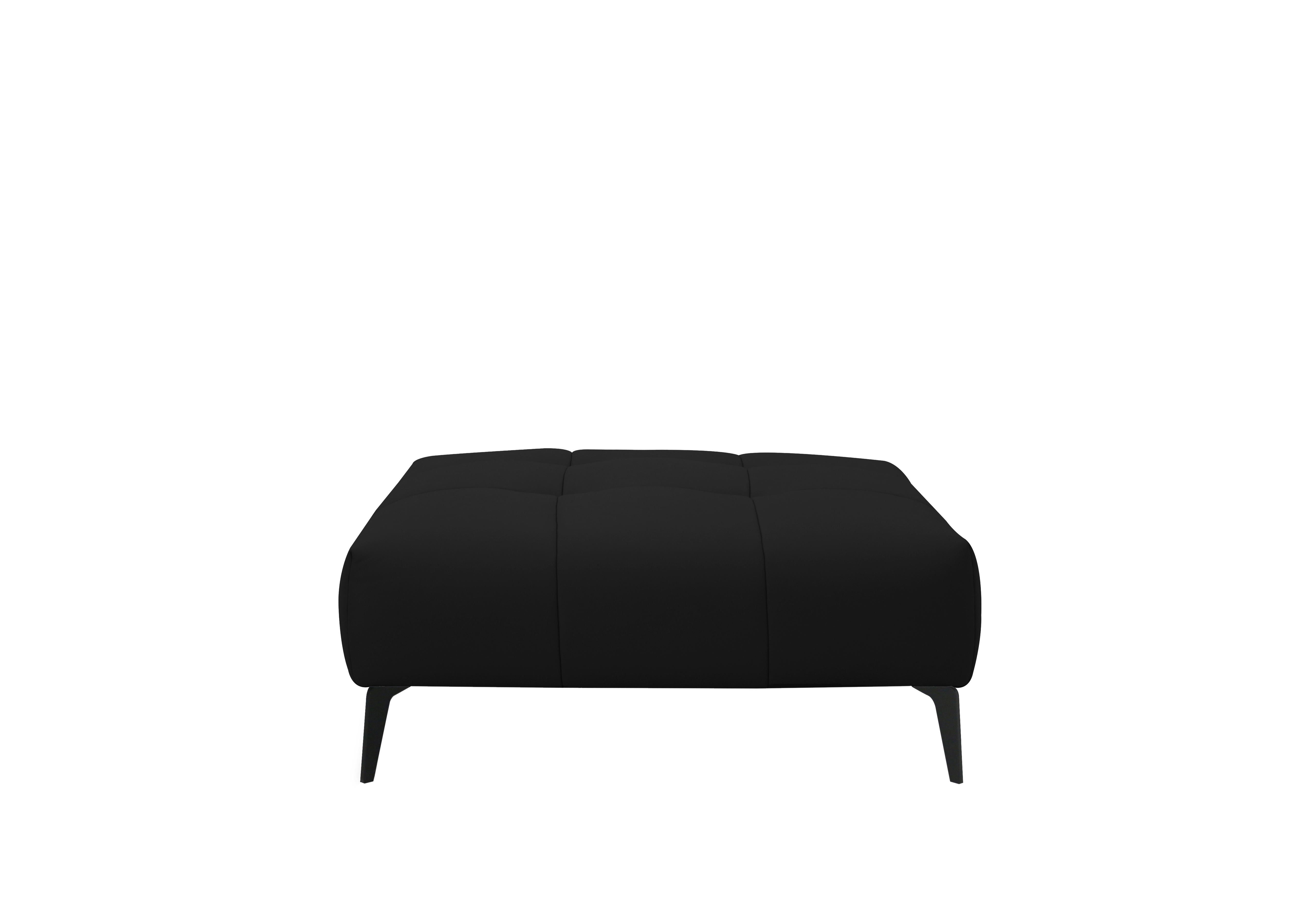 Lawson Leather Footstool in Nn-514e Black on Furniture Village