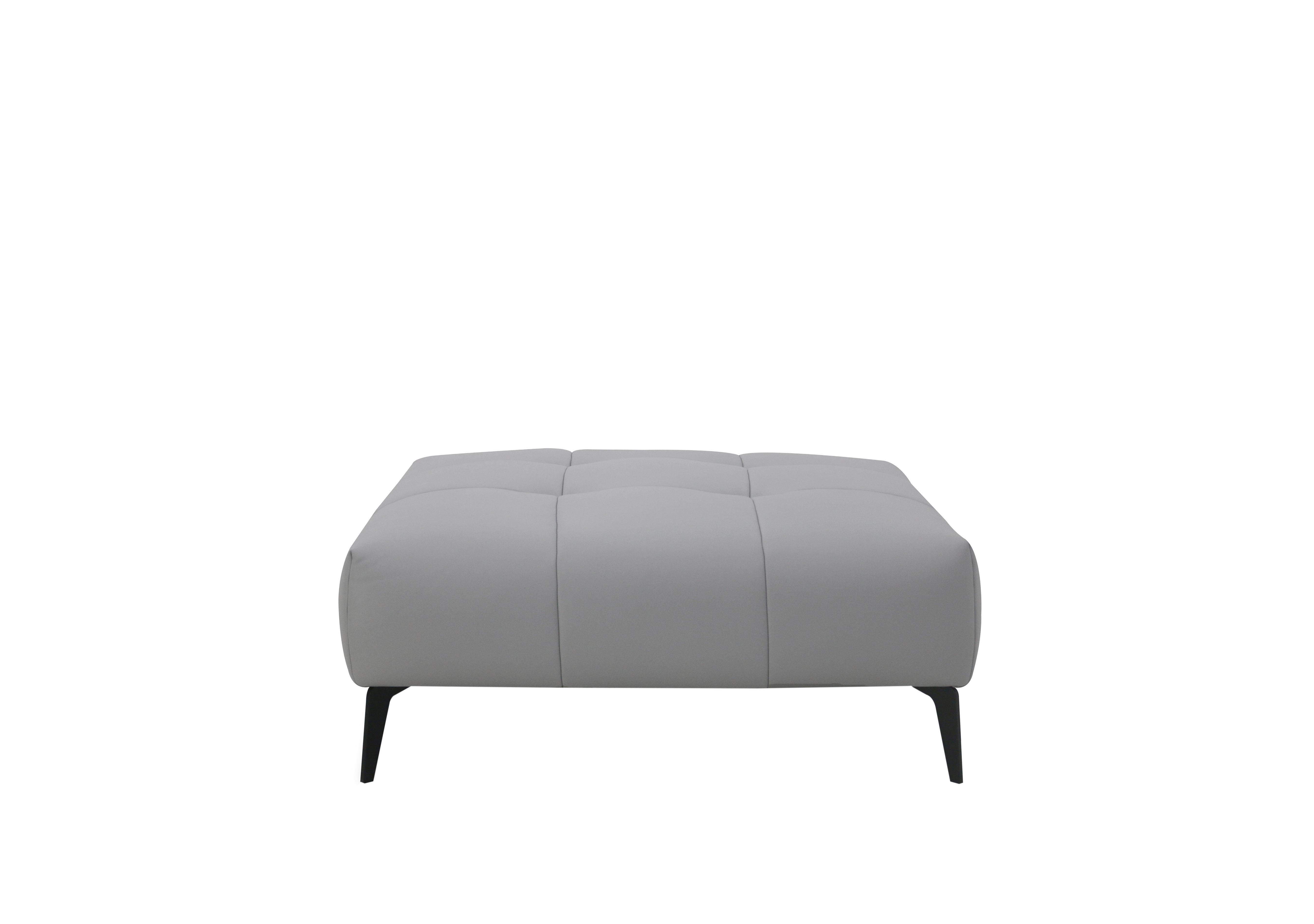 Lawson Leather Footstool in Np-516e Light Grey on Furniture Village