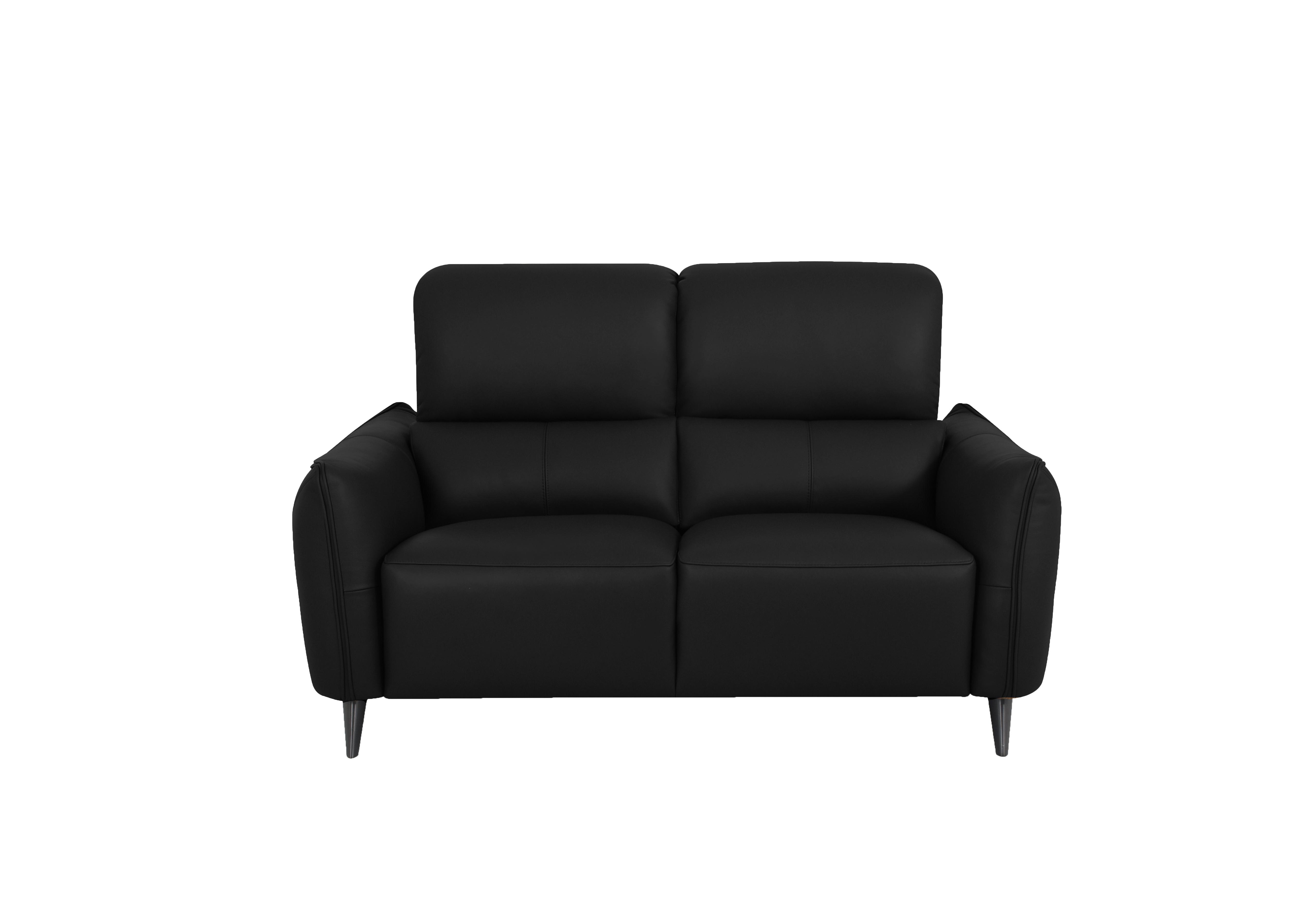 Maddox 2 Seater Leather Sofa in Nn-514e Black on Furniture Village