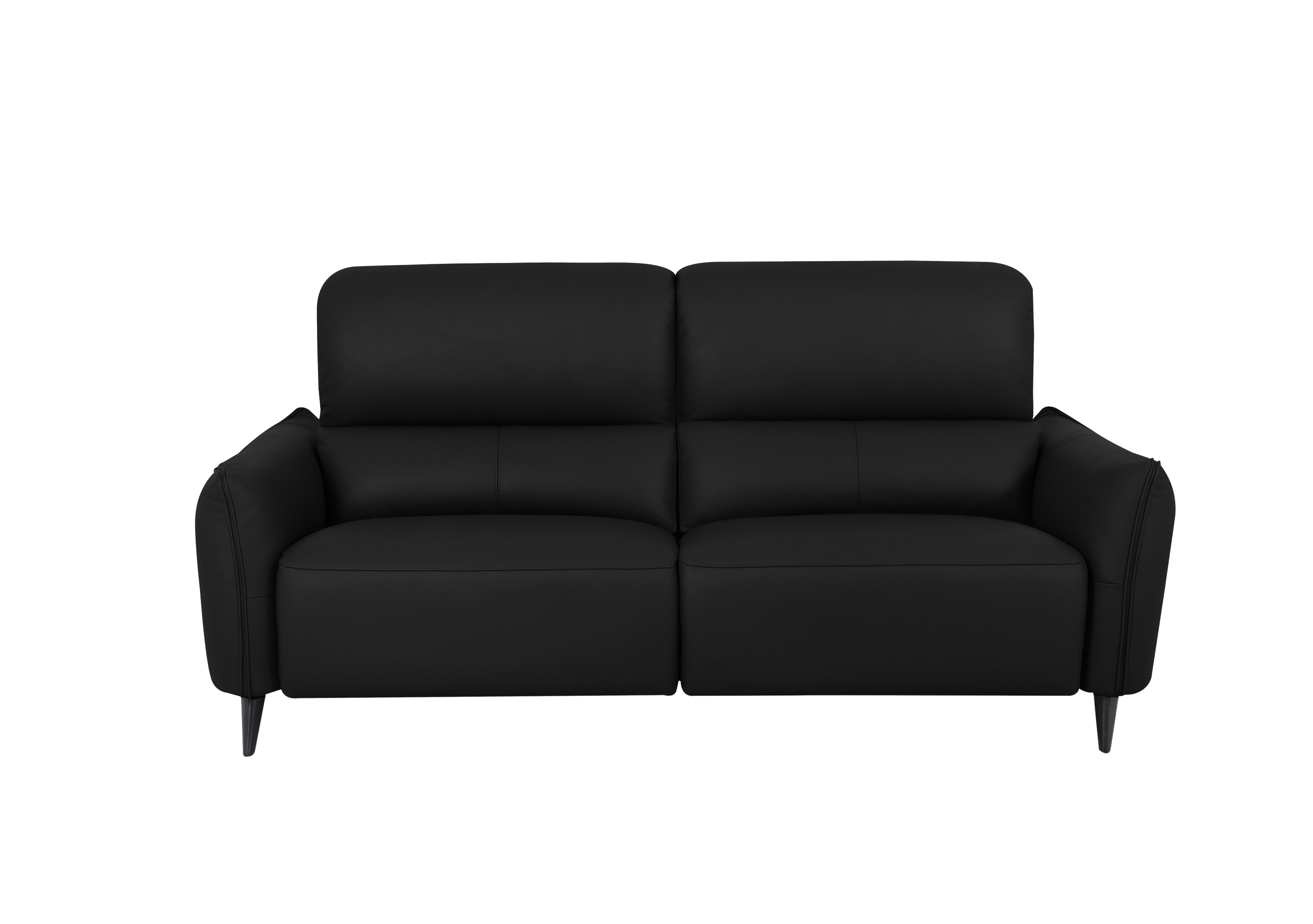 Maddox 3 Seater Leather Sofa in Nn-514e Black on Furniture Village