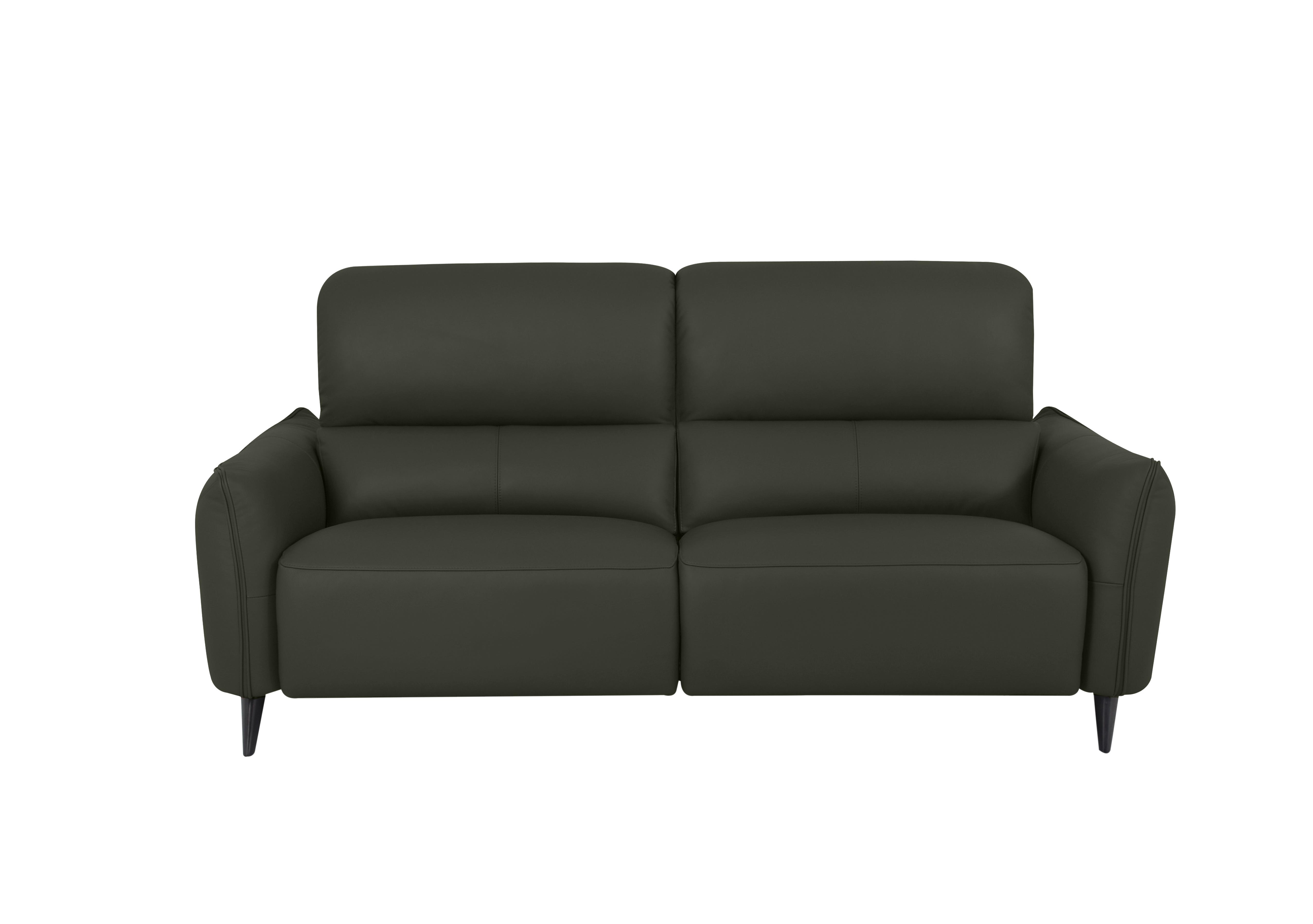 Maddox 3 Seater Leather Sofa in Nn-570e Olive Green on Furniture Village