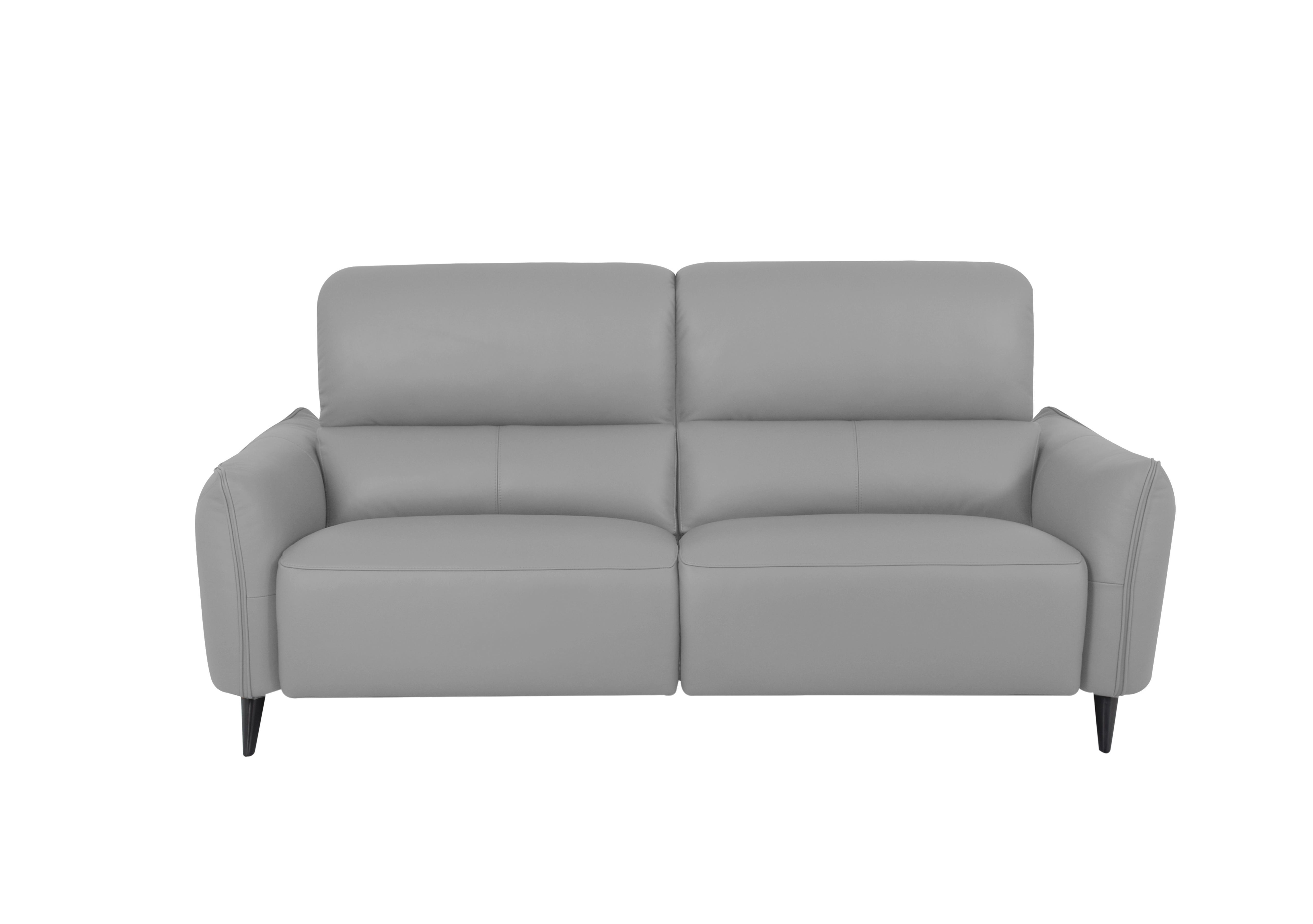 Maddox 3 Seater Leather Sofa in Np-516e Light Grey on Furniture Village
