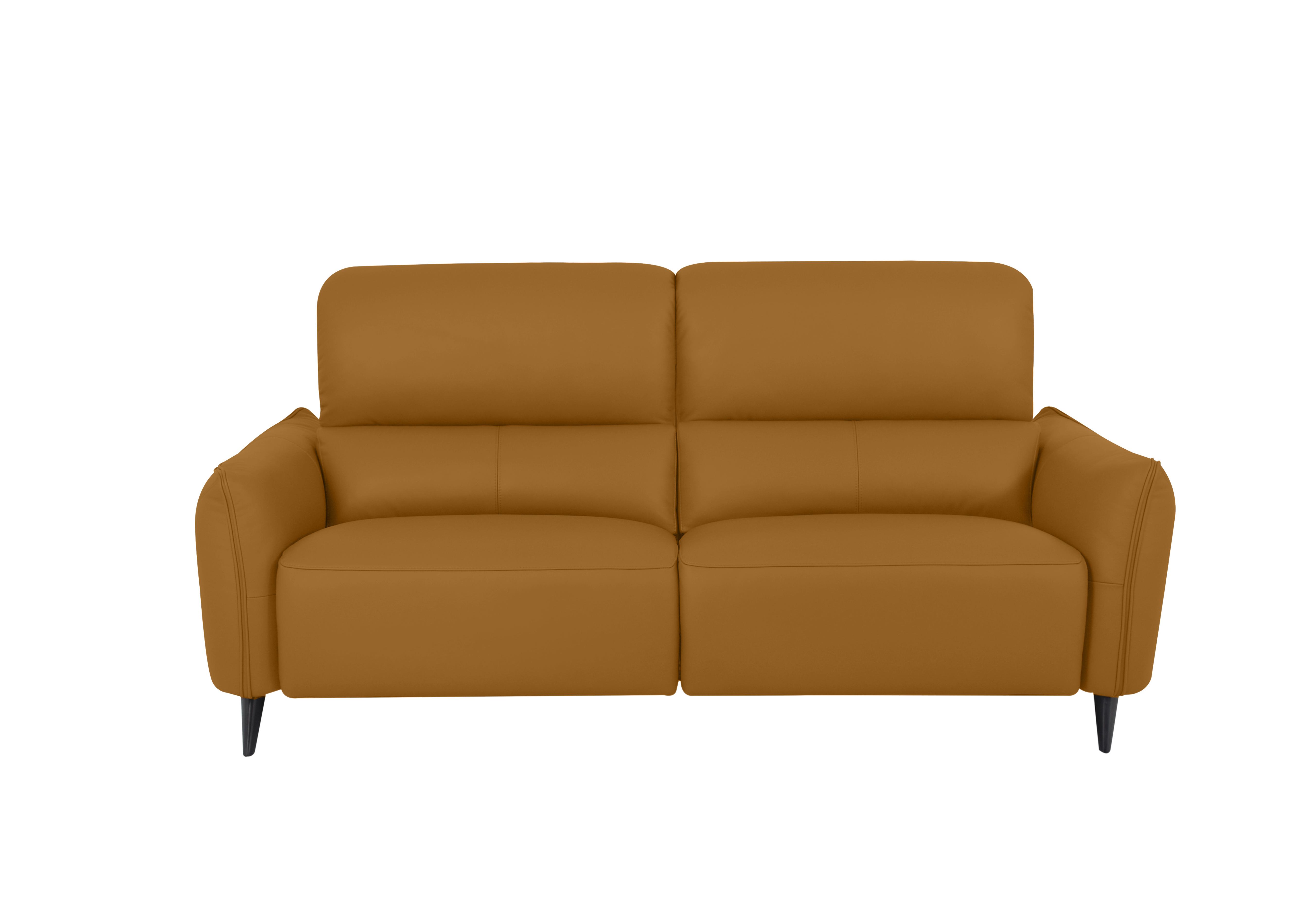Maddox 3 Seater Leather Sofa in Np-606e Honey Yellow on Furniture Village