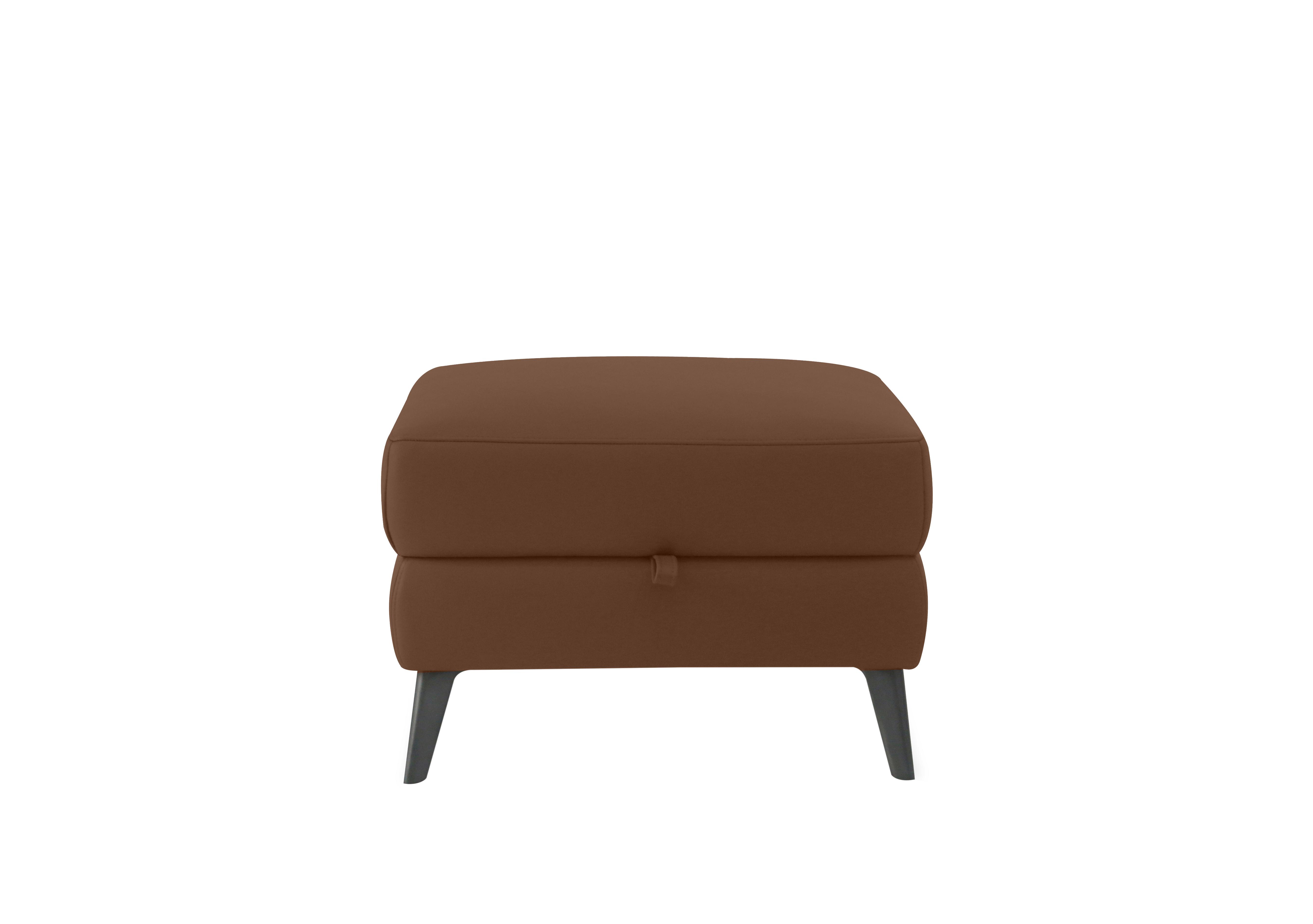 Maddox Leather Storage Footstool in Nn-575e Caramel on Furniture Village