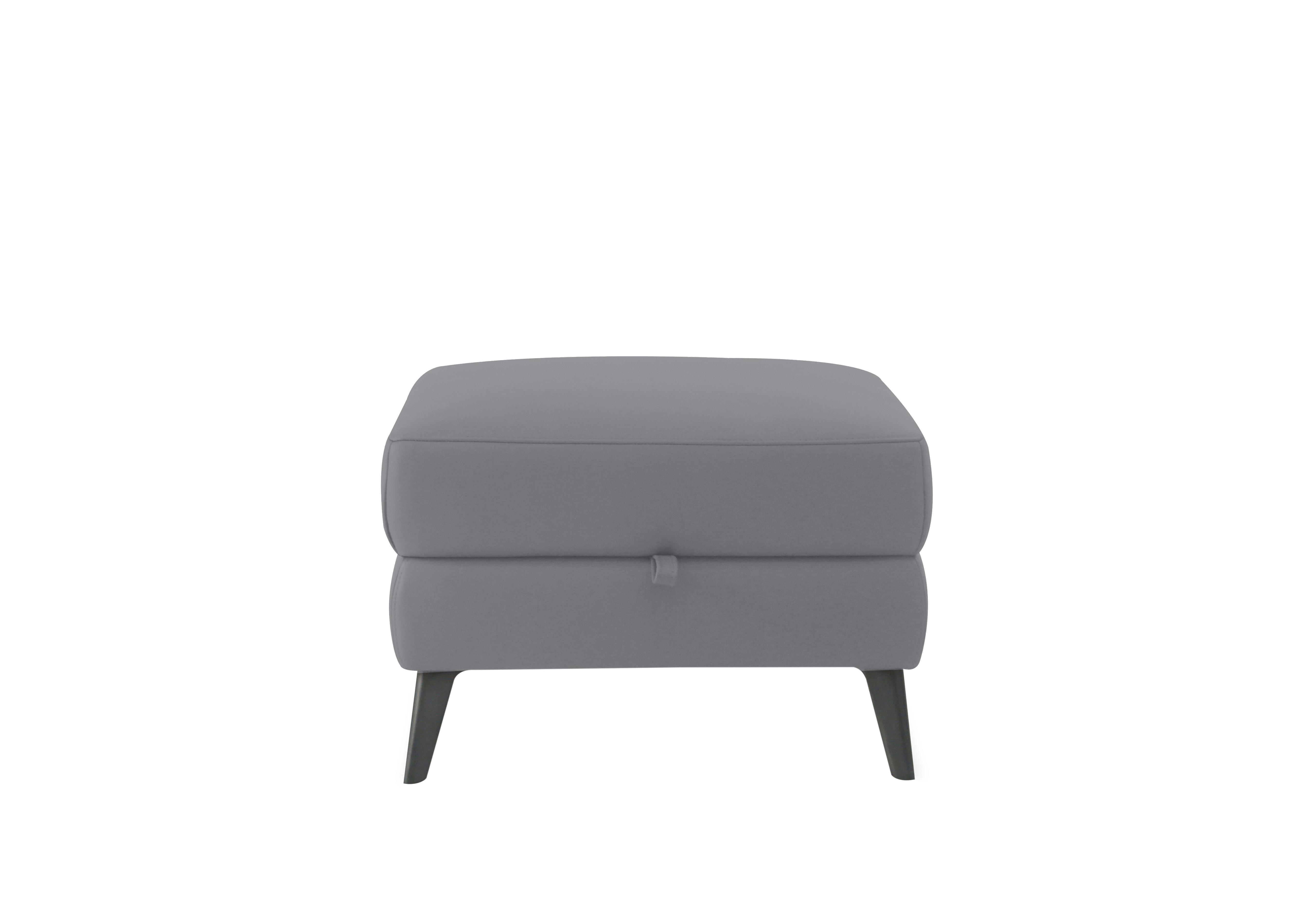 Maddox Leather Storage Footstool in Np-605e Paloma Grey on Furniture Village