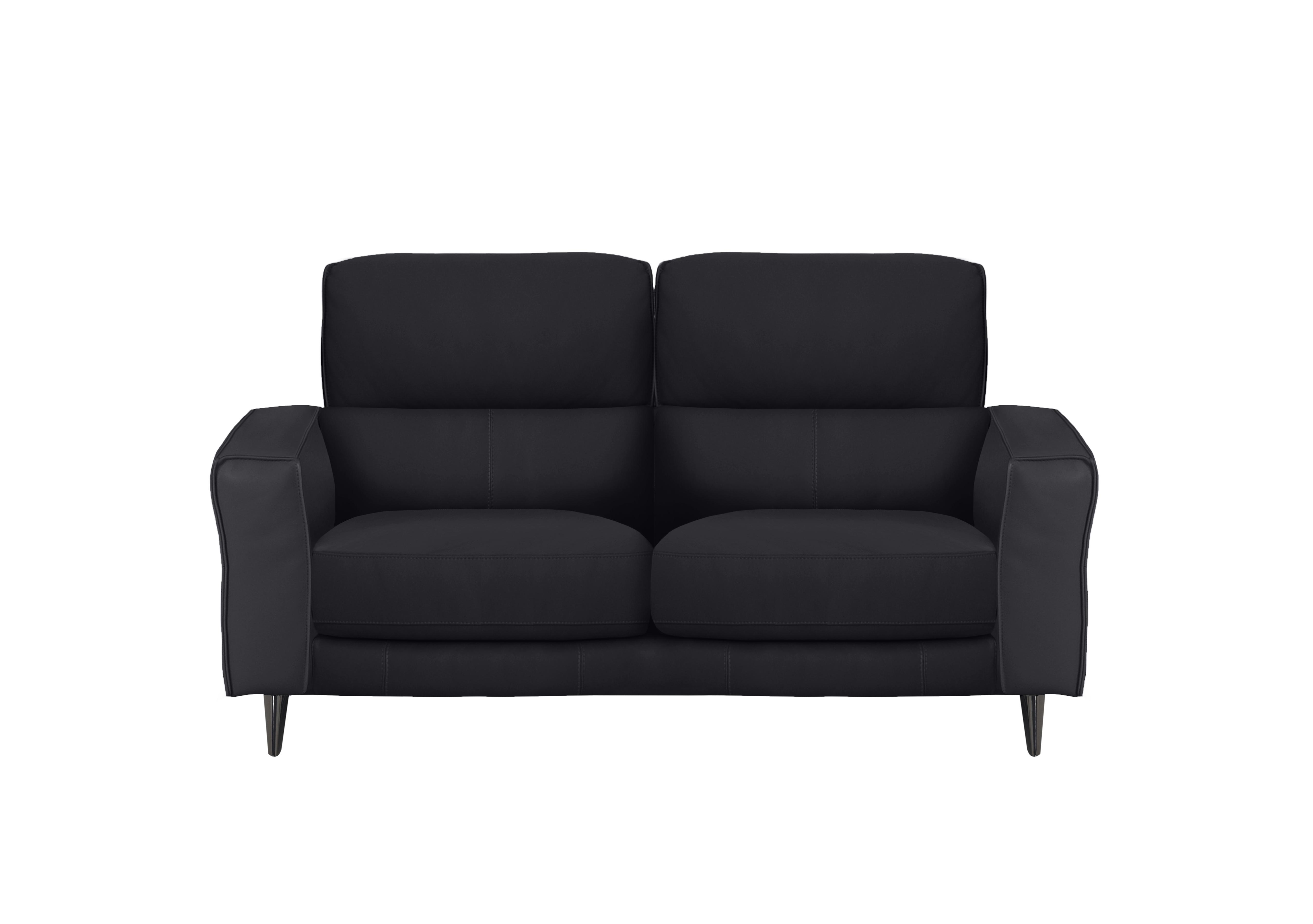 Axel 2 Seater Leather Sofa in Hw-887c Black on Furniture Village