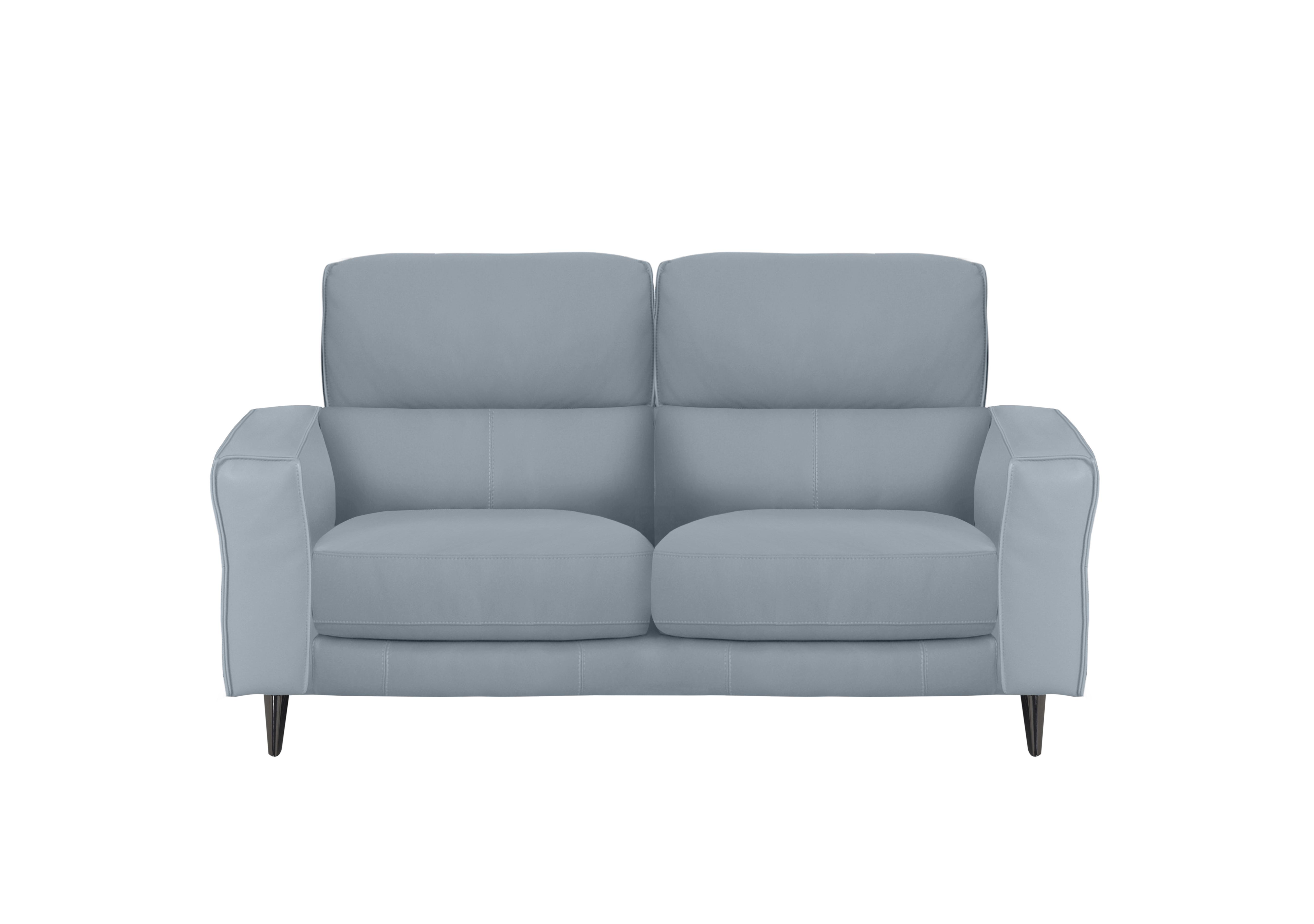 Axel 2 Seater Leather Sofa in Nc-026e Pearl Blue on Furniture Village