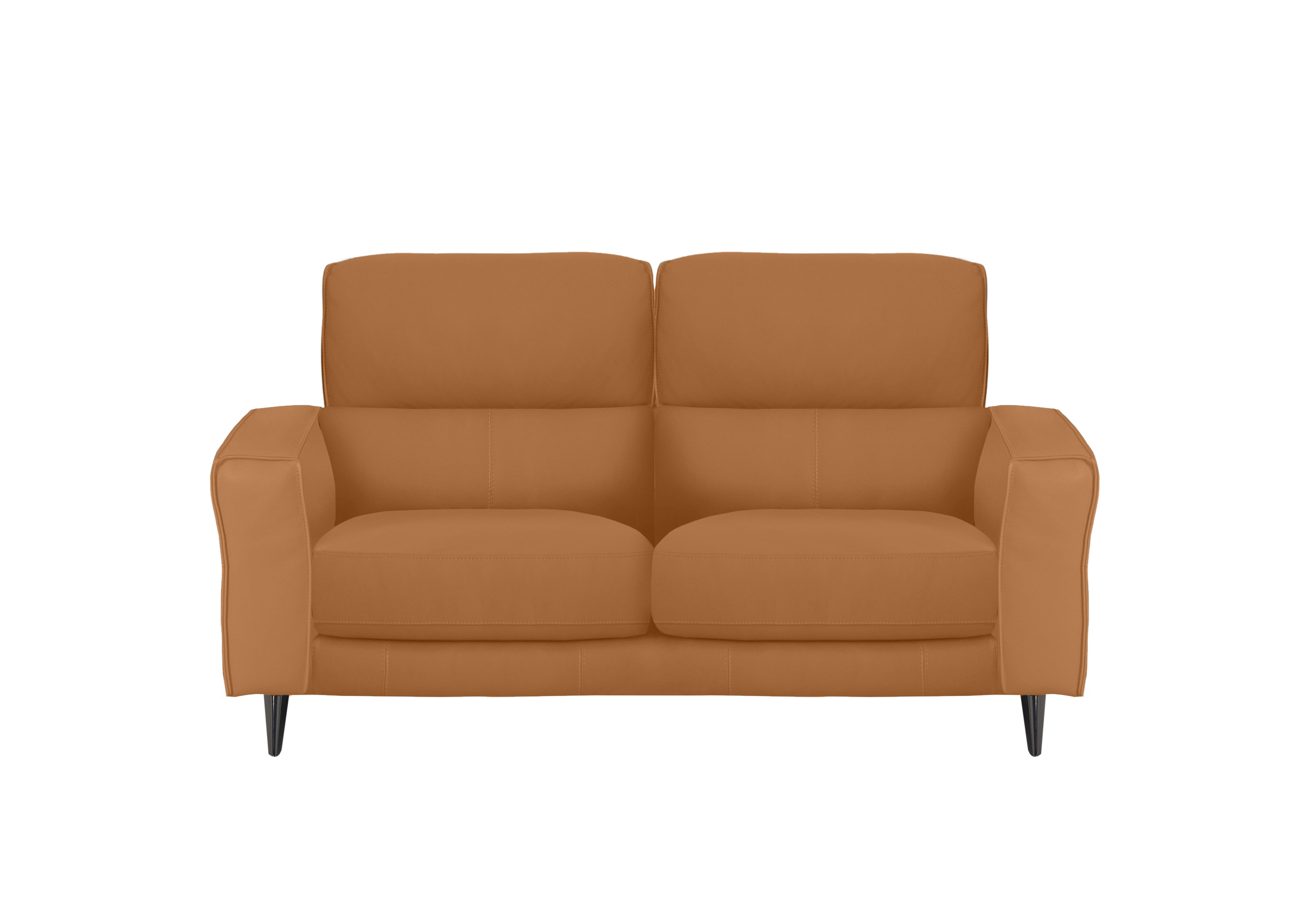 Axel 2 Seater Leather Sofa in Nc-335e Honey Yellow on Furniture Village