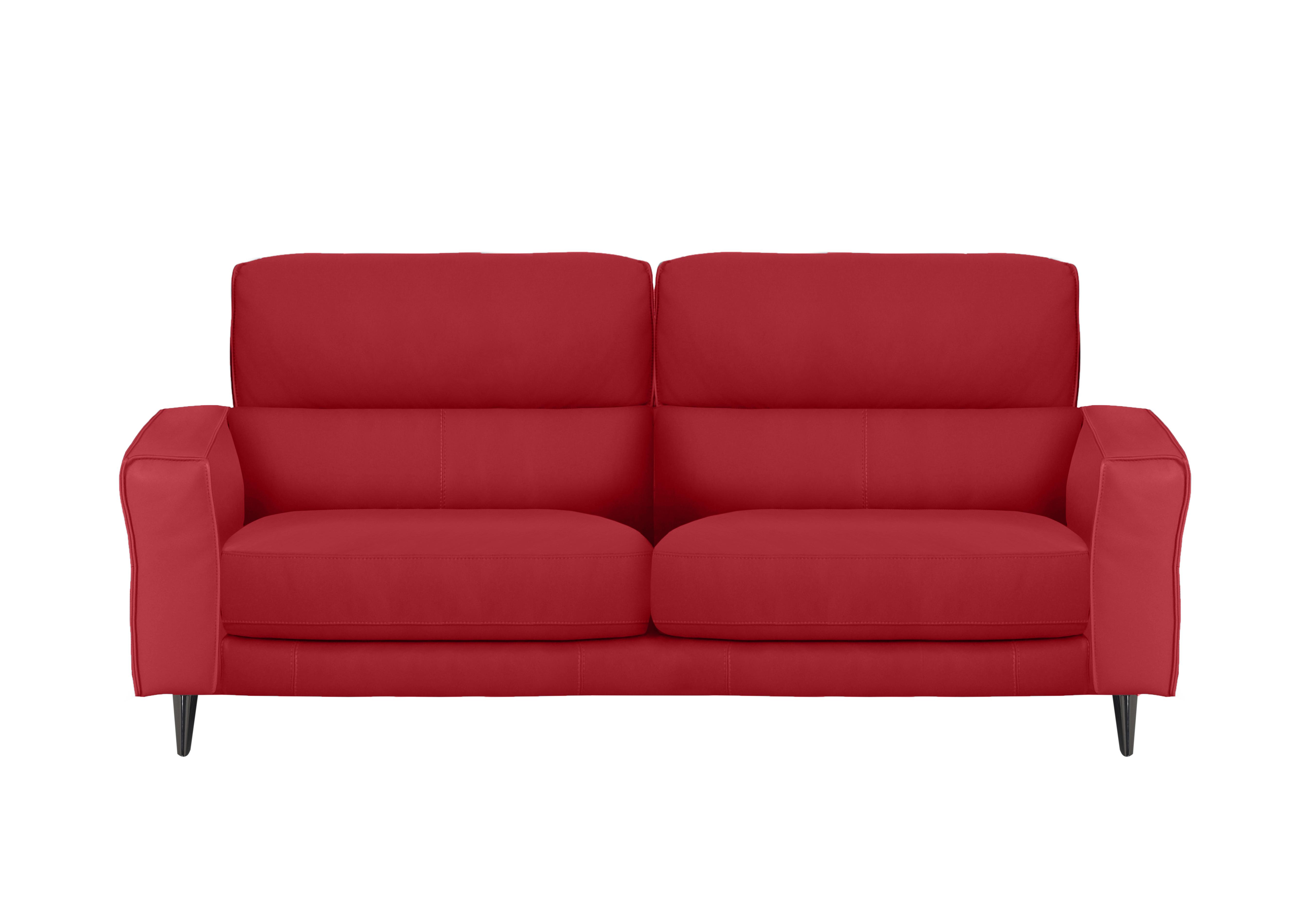 Axel 3 Seater Leather Sofa in Bv-0008 Pure Red on Furniture Village
