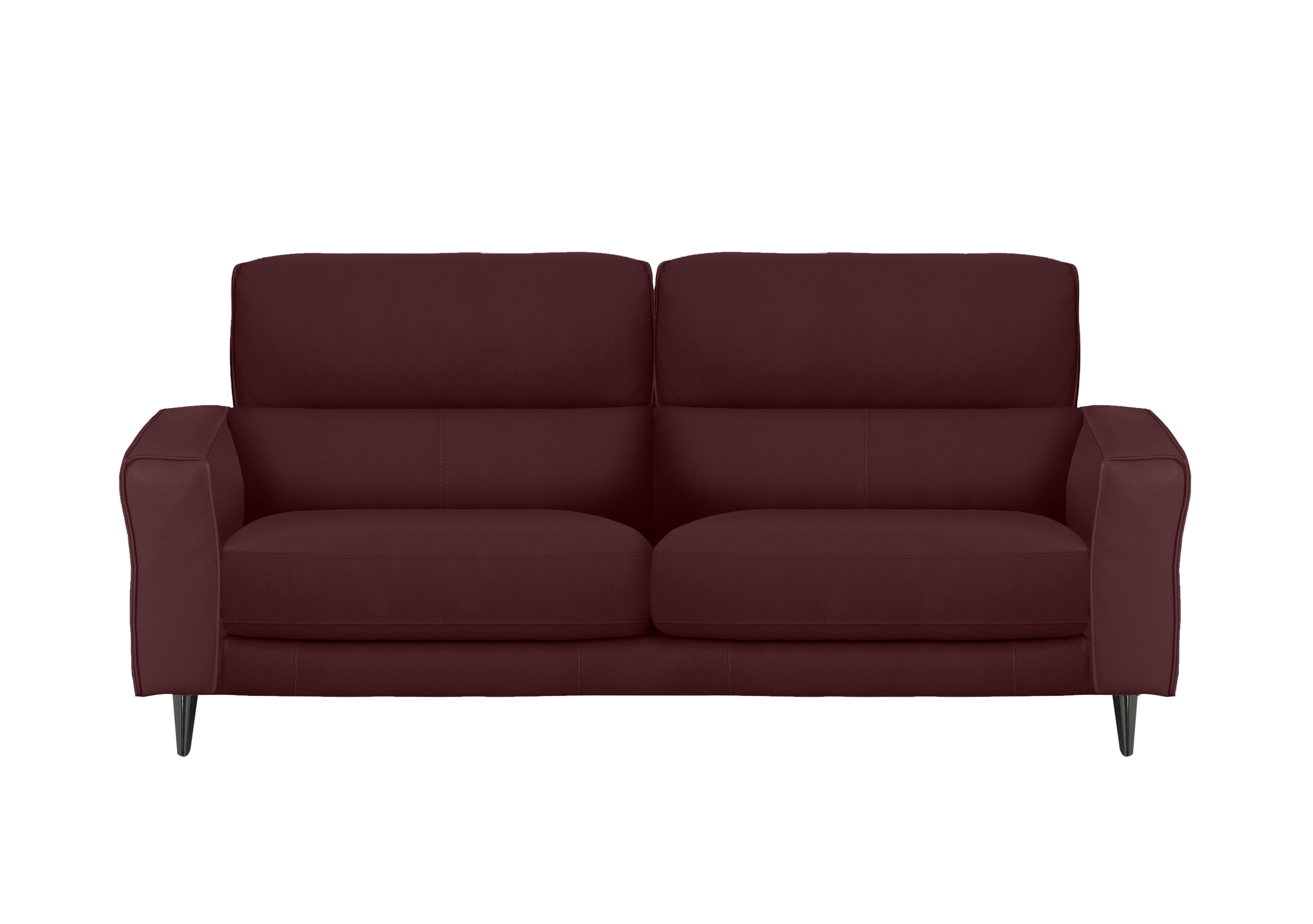 Axel 3 Seater Leather Sofa in Bv-035c Deep Red on Furniture Village