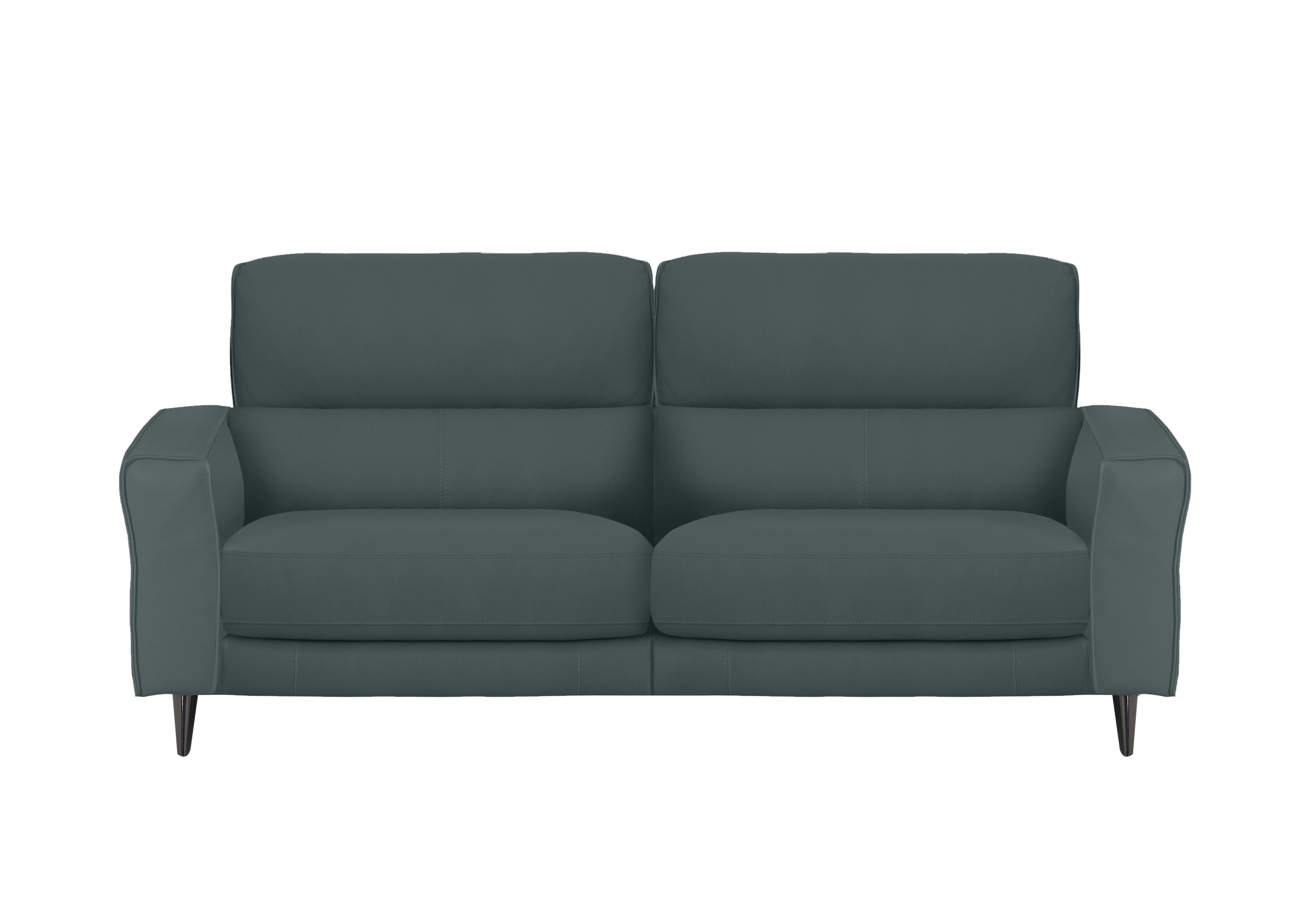 Axel 3 Seater Leather Sofa in Bv-301e Lake Green on Furniture Village