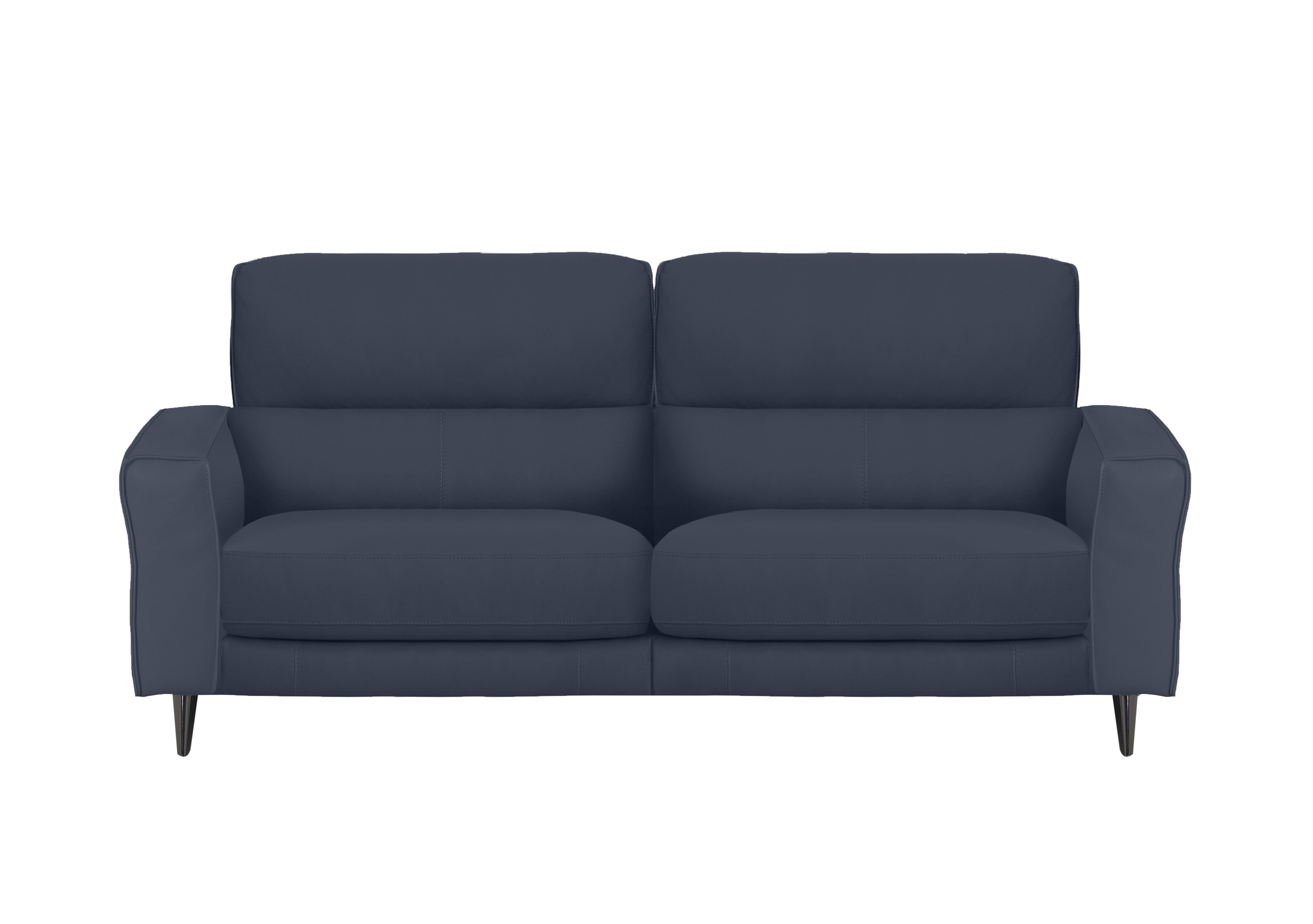 Axel 3 Seater Leather Sofa in Bv-313e Ocean Blue on Furniture Village