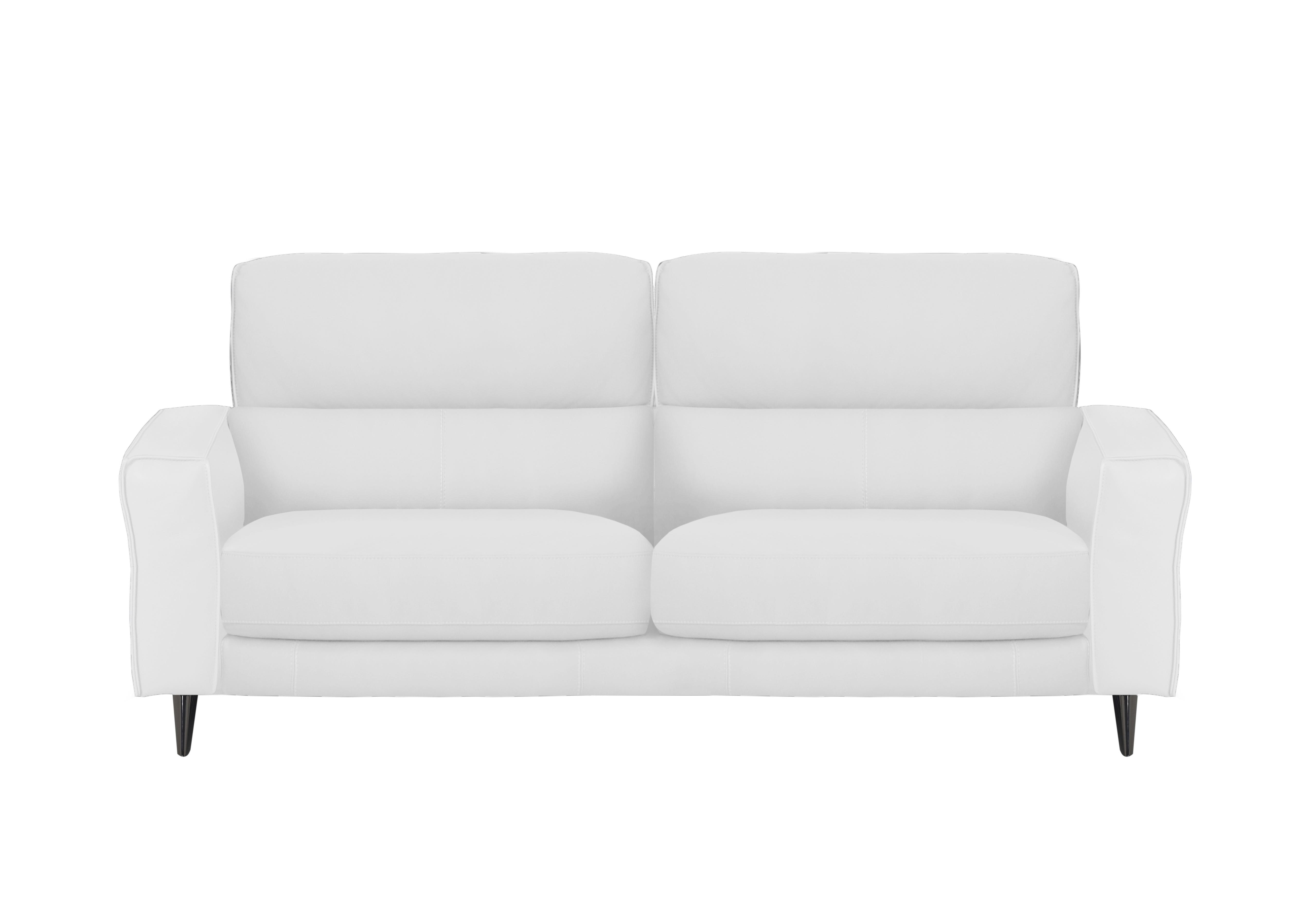 Axel 3 Seater Leather Sofa in Bv-744d Star White on Furniture Village