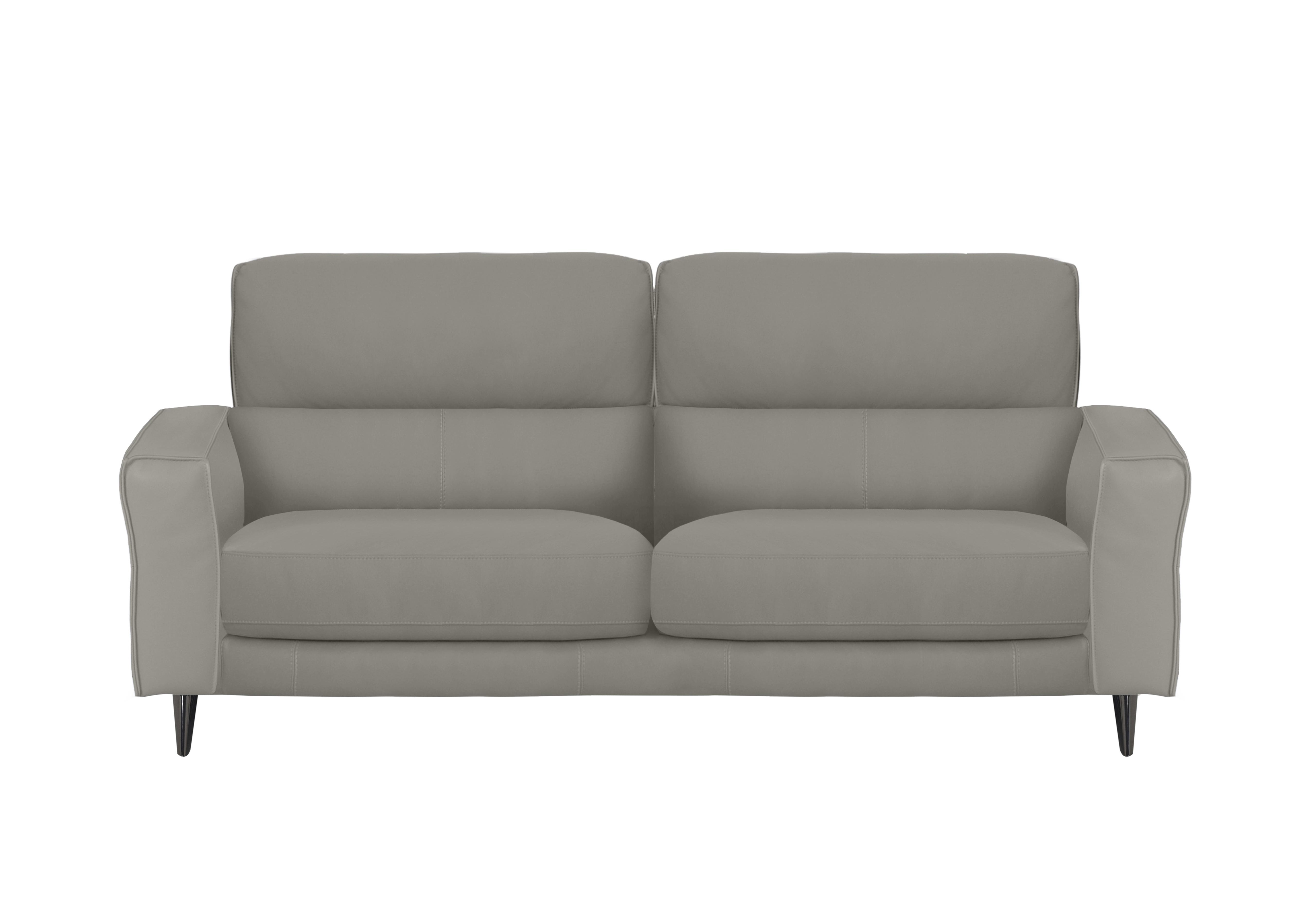 Axel 3 Seater Leather Sofa in Bv-946b Silver Grey on Furniture Village