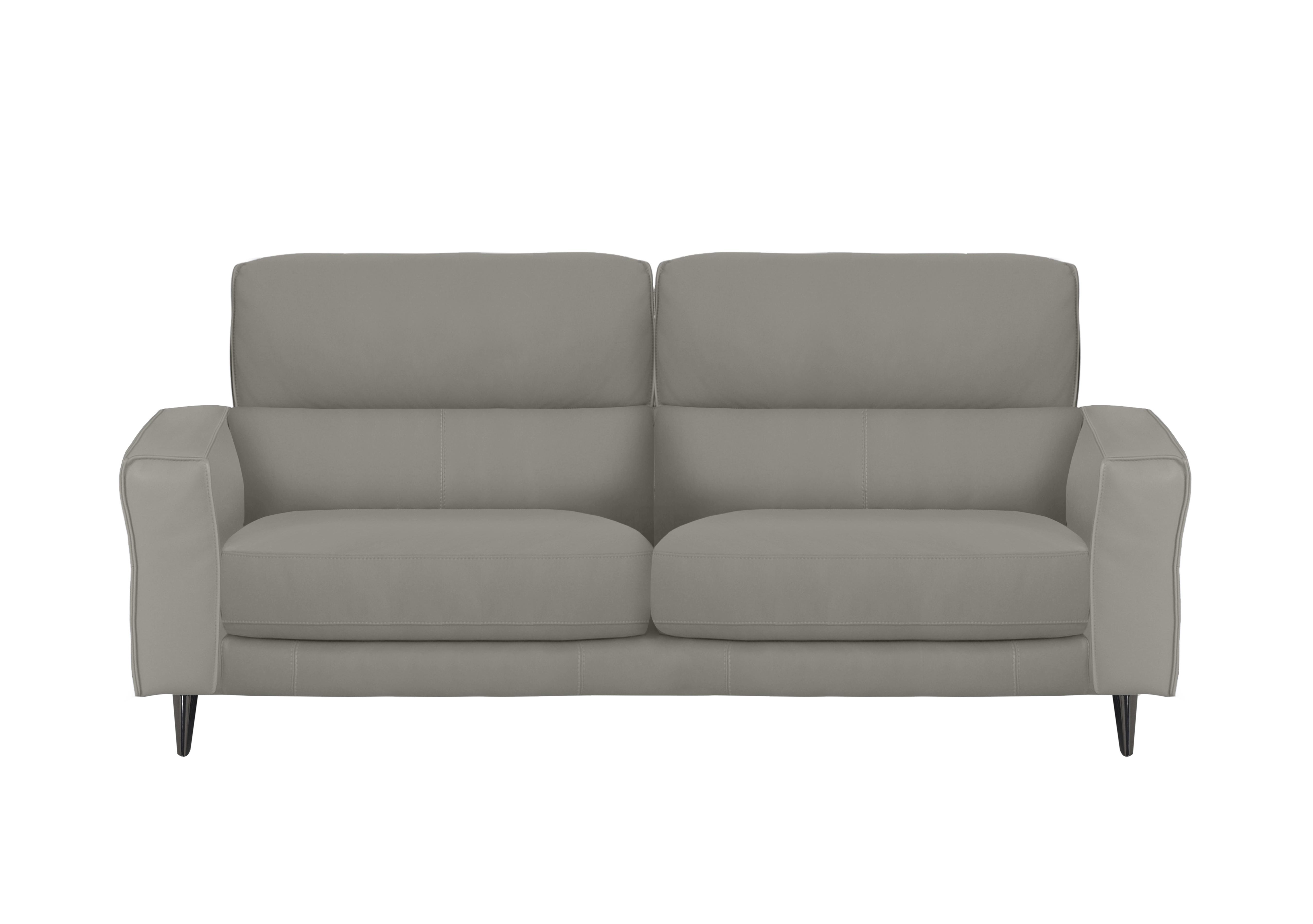 Axel 3 Seater Leather Sofa in Bv-946b Silver Grey on Furniture Village